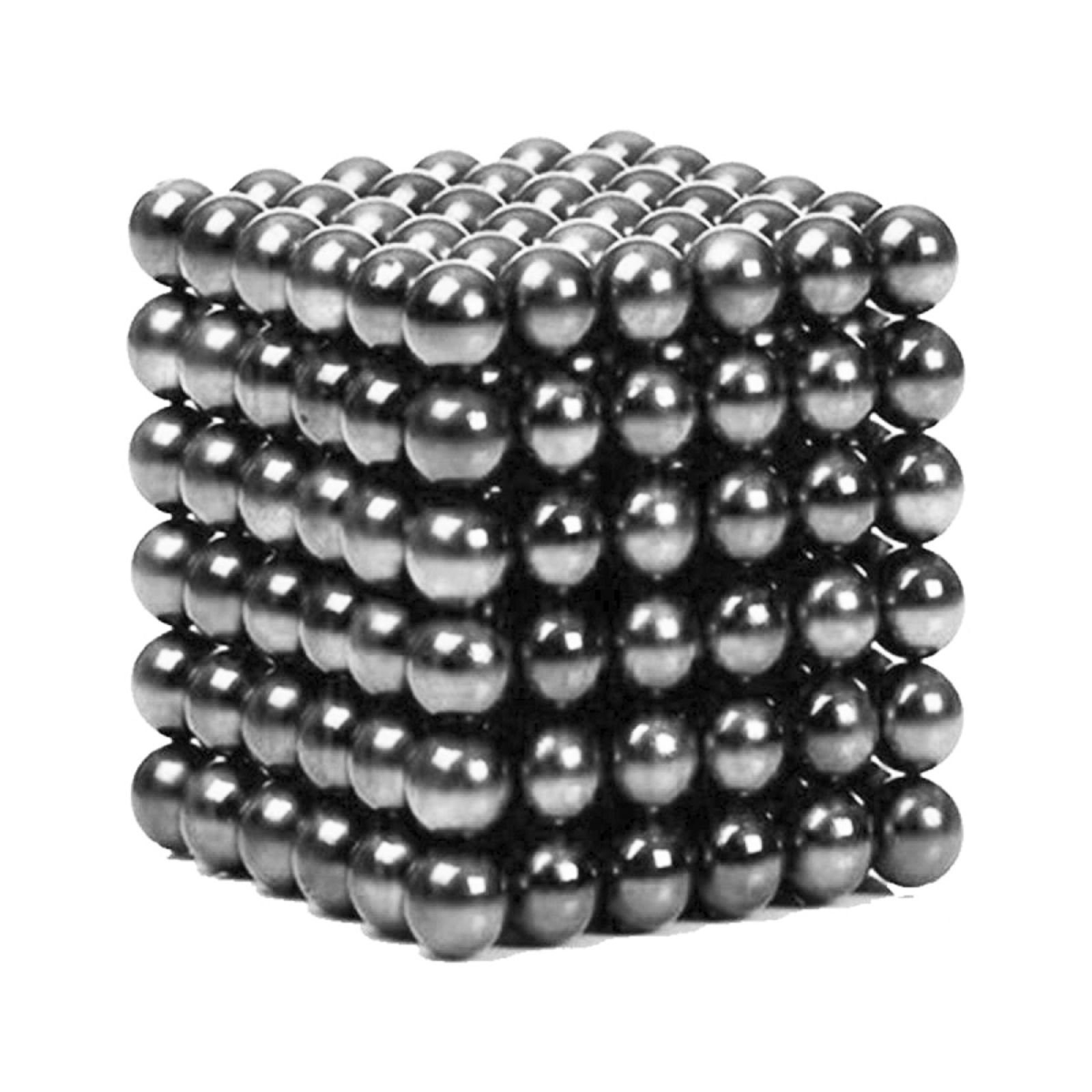 FurniSafe Magnetspielbausteine FurniSafe Neocube aus 5 mm Magnetkugeln - Grau - Set mit 216 Kugeln
