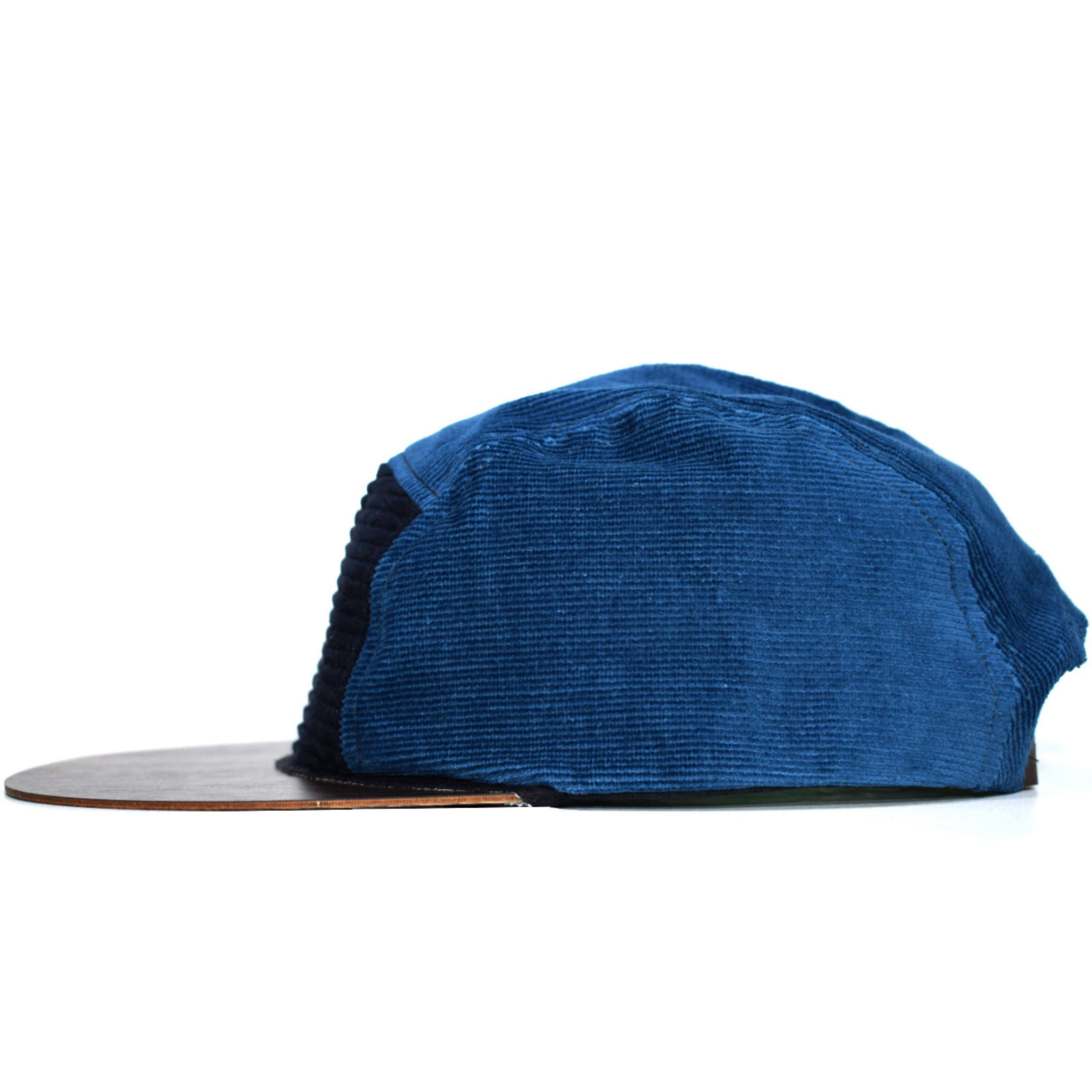 Cap Holzschild mit Cord Made Cap Lou-i Holzschild in Blau Snapback Germany