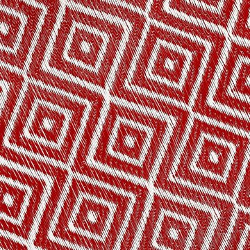 Outdoorteppich Praktischer Plastik Outdoor-Teppich mit Rautenmuster in rot/weiß, Teppich-Traum, rechteckig
