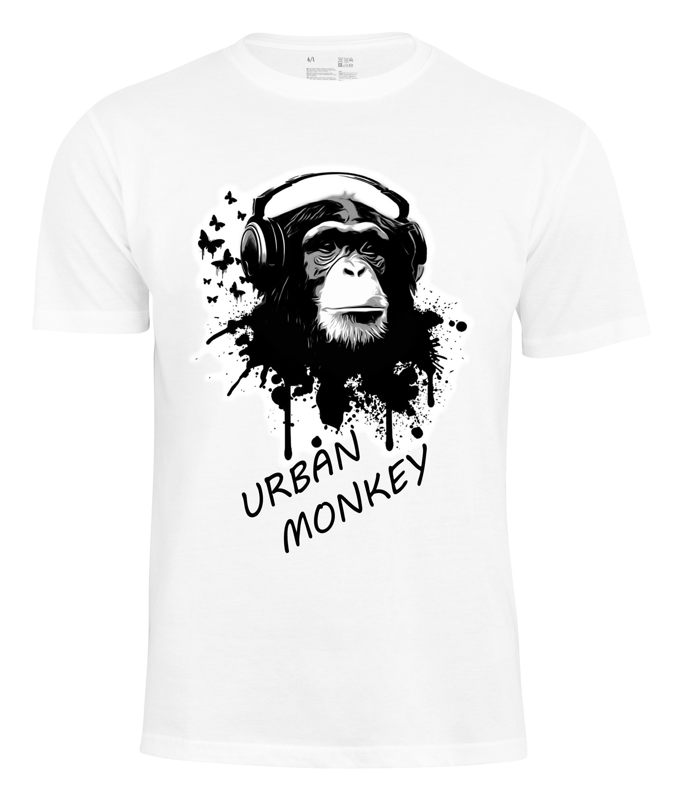 Cotton Prime® T-Shirt "URBAN MONKEY" weiss