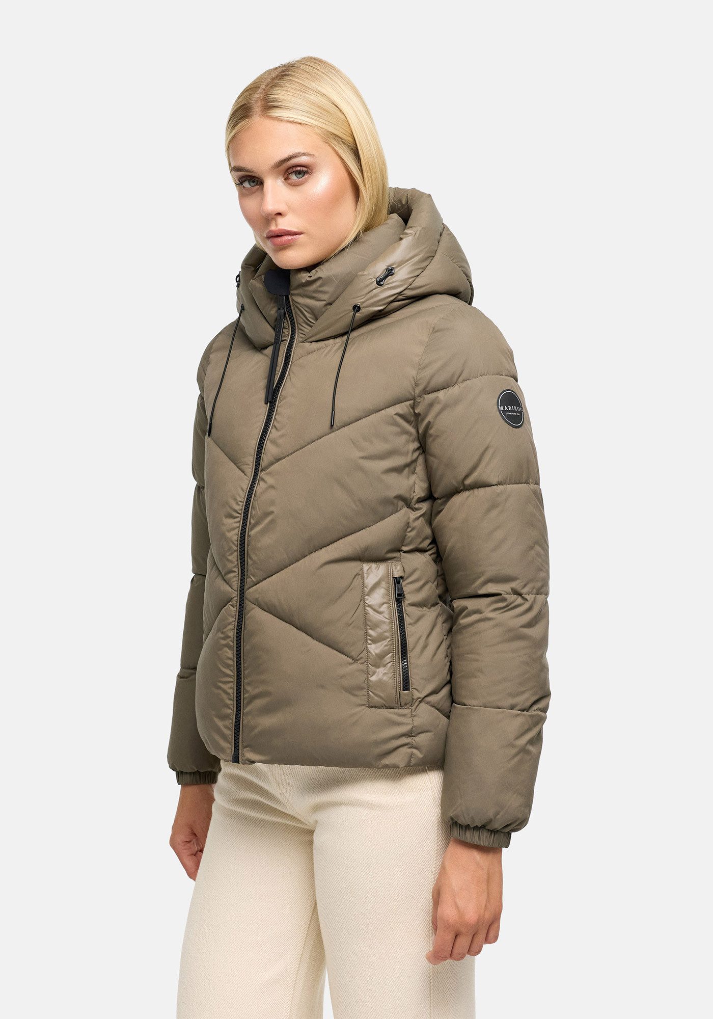 Marikoo Winterjacke Pinaa Warme Stepp-Winterjacke mit Kapuze für kalte Wintertage – Bild 2 von 5
