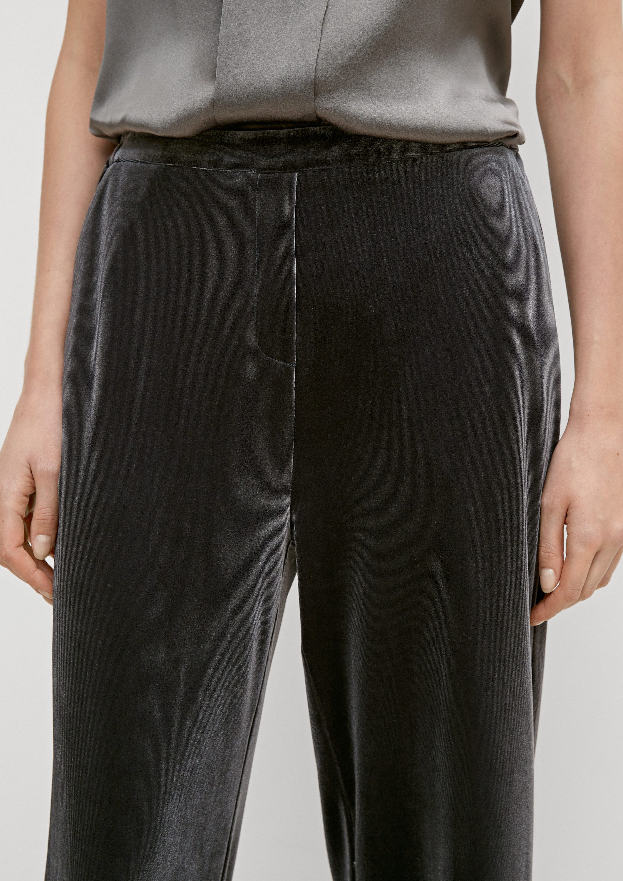 comma Chinos Hose Regular: Hose aus Samt