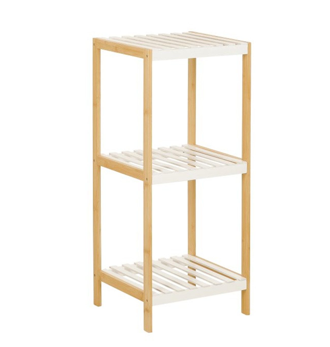 axentia Regal Beistellregal aus Bambus mit 3 Böden, 1-tlg., 2-stöckig, 34 x 80 x 33 cm