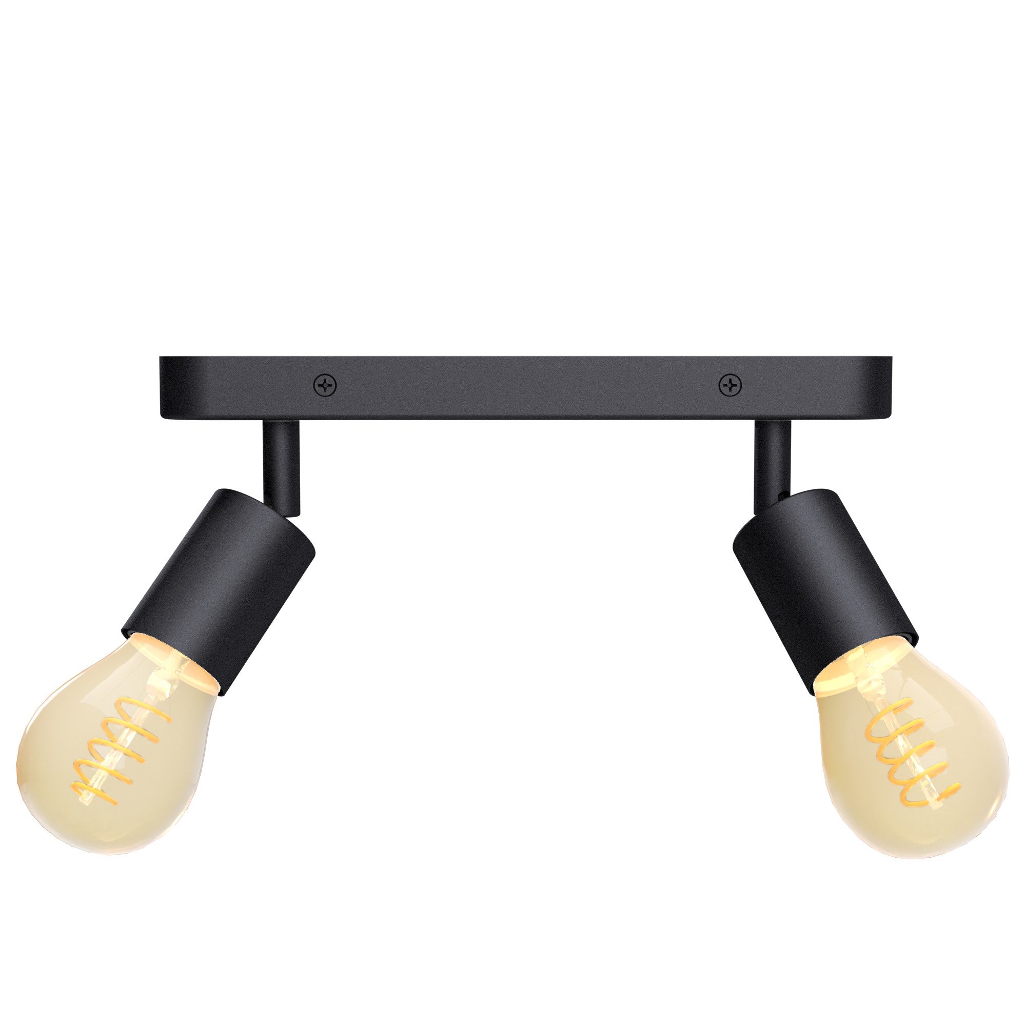 linovum LED Aufbaustrahler AWORA Deckenleuchte 2flammig schwarz mit LED extra warmweiß 1700K Spot, Extra Warmweiß