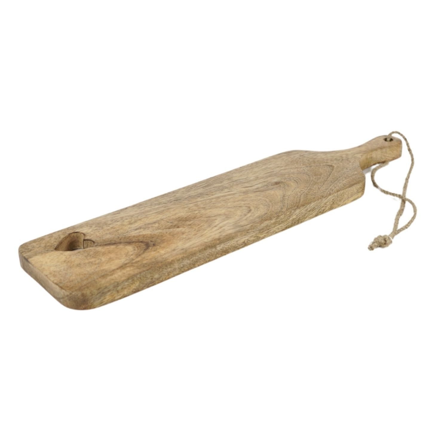 Marrakesch Orient & Mediterran Interior Servierbrett Servierbrett Herz Mangoholz 50 cm mit Griff Holzbrett Küche Deko Tisch, Holz, (1-St), Handarbeit