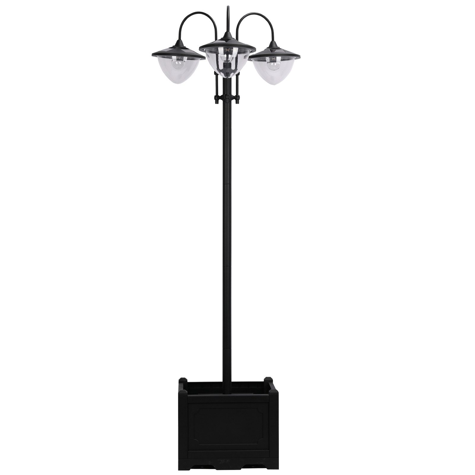 FELIXLEO LED Solarleuchte Solar Laterne 3er Set IP44 mit Blumentopf Basis Schwarz 189cm