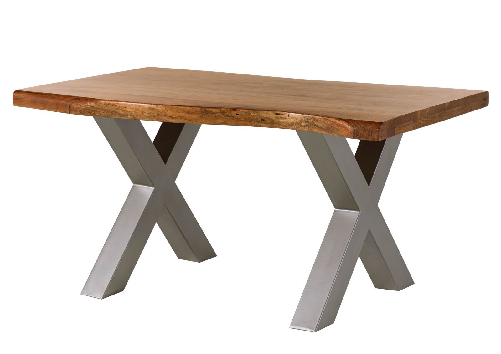 Massivmoebel24 Baumkantentisch FREEFORM (Baumtisch Akazie 160x90x77 günstig online kaufen