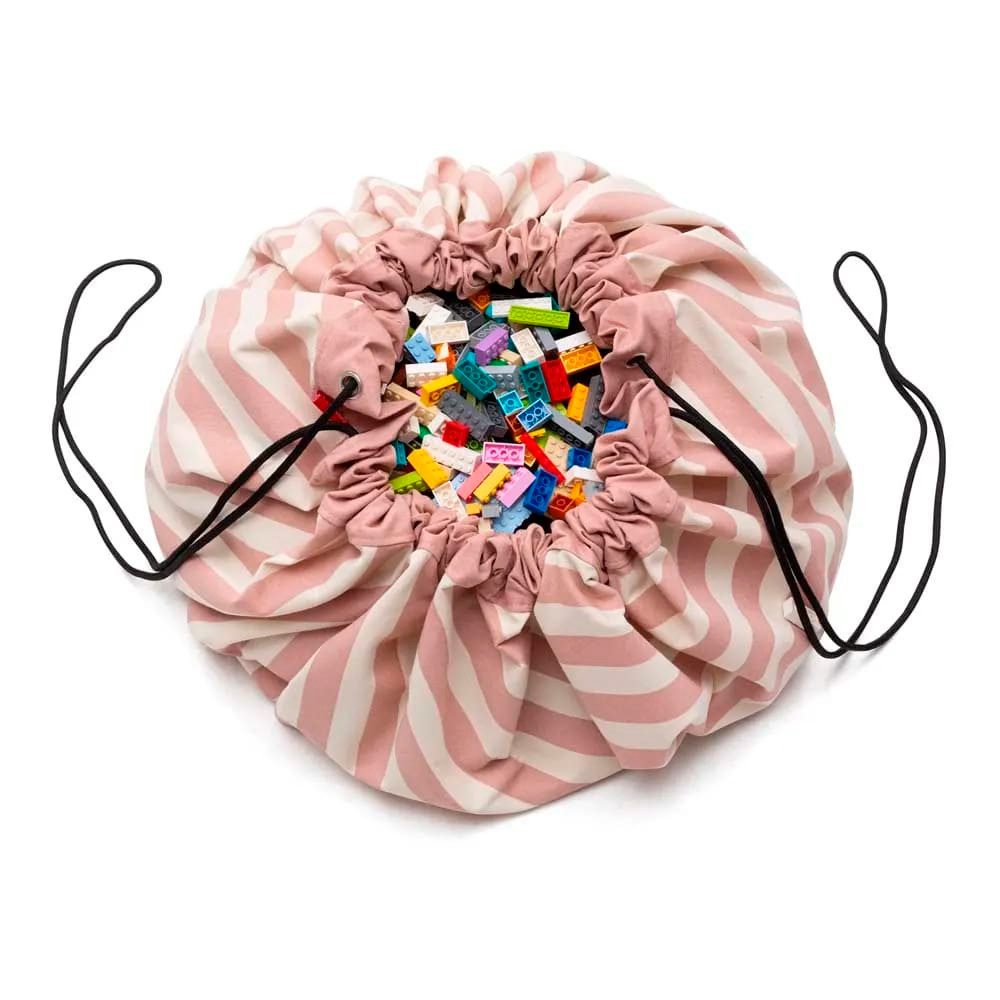Boni-Shop Aufbewahrungstasche Play&Go Игрушкиsack, Игрушкиkorb, Игрушки aufbewahrungstasche, Farbe: Streifen Pink Neu