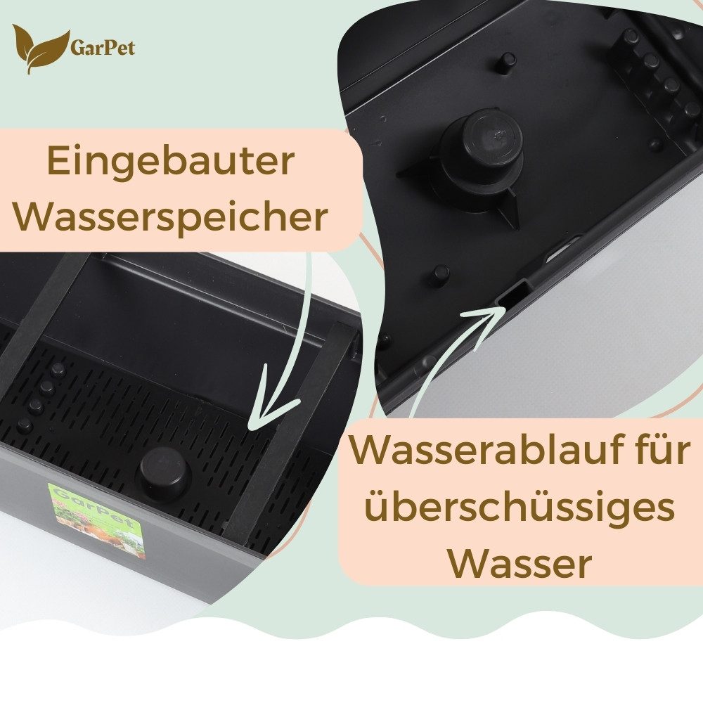 GarPet Blumenkasten Pflanzkübel Raumteiler 3er Set Sichtschutz 100 cm Pflanz Balkon Kasten