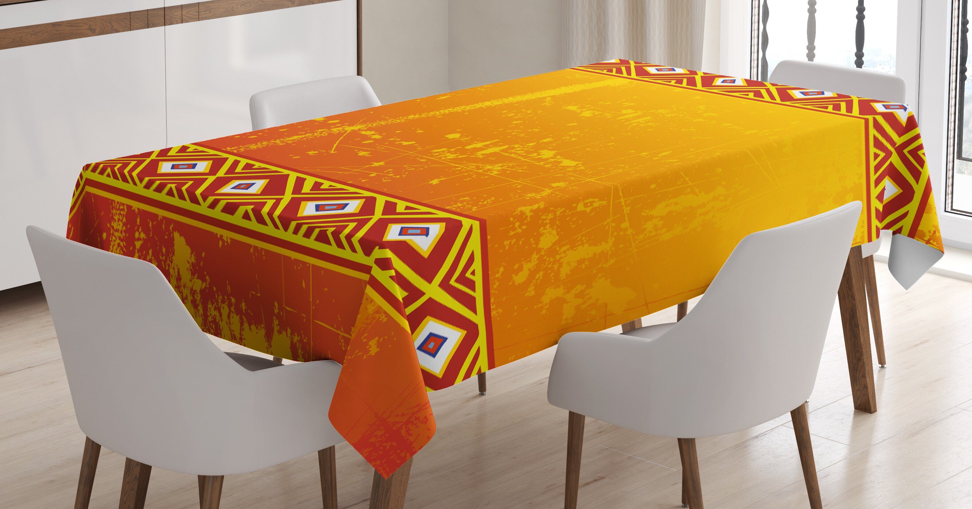Abakuhaus Tischdecke Farbfest Waschbar Für den Außen Bereich geeignet Klare Farben, Afrika Motiv