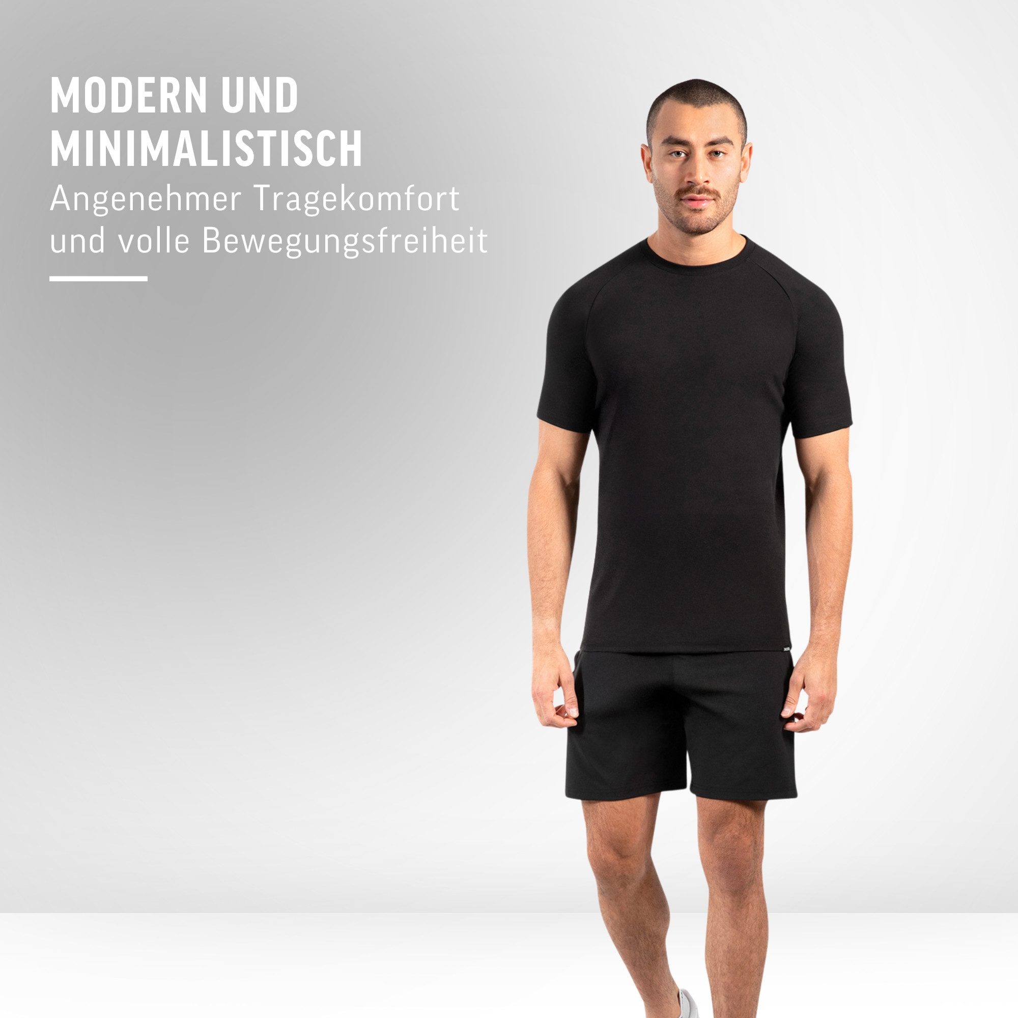 Smilodox T-Shirt Delian, Atmungsaktives Shirt mit 3D Rubber Print, Funktionsshirt mit Raglan-Schnitt Kurzarmshirt Sport Training Freizeit Alltag