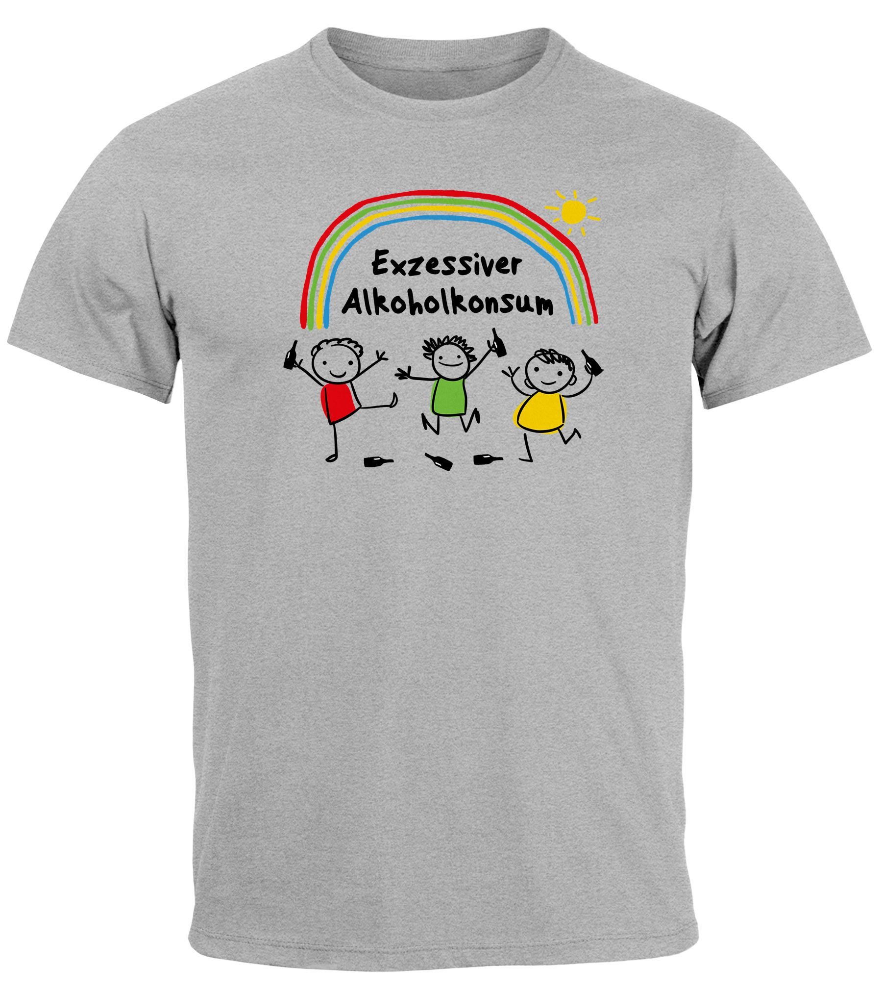 Print-Shirt Herren T-Shirt Exzessiver Alkoholkonsum Fun-Shirt Spruch lustig