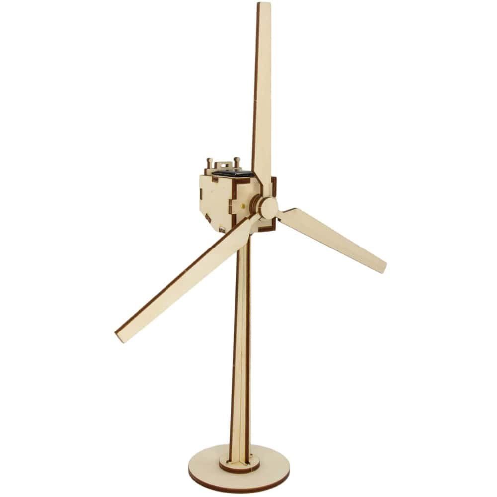 matches21 HOME & HOBBY Bastelset Windgenerator Bausatz Solar gelaserte Holzteile Holzbaukasten