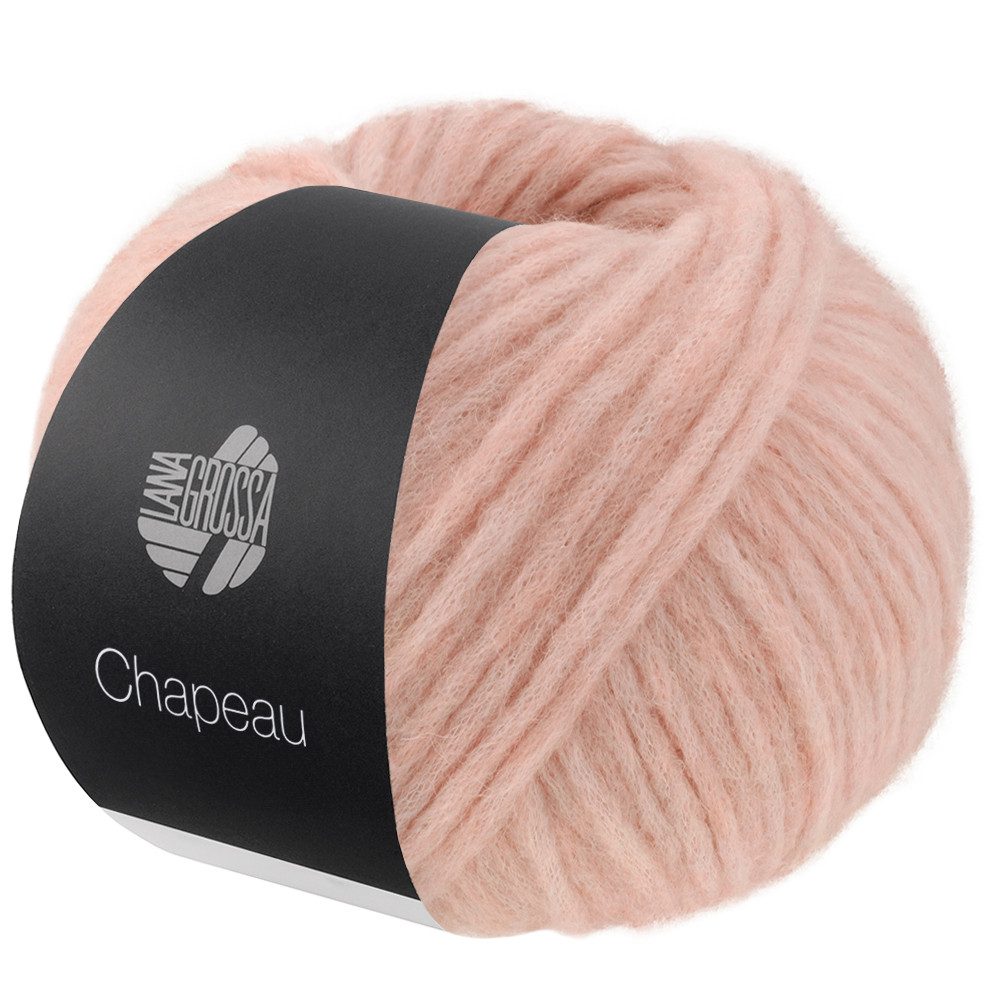 LANA GROSSA CHAPEAU Watteweiches voluminöses Schlauchgarn Häkelwolle, 110 m (Watteweiches Schlauchgarn (Soffilo) gefüllt mit Merino & Alpakafasern, Ideal für plastische Zopf- und Strukturmuster), 50 g