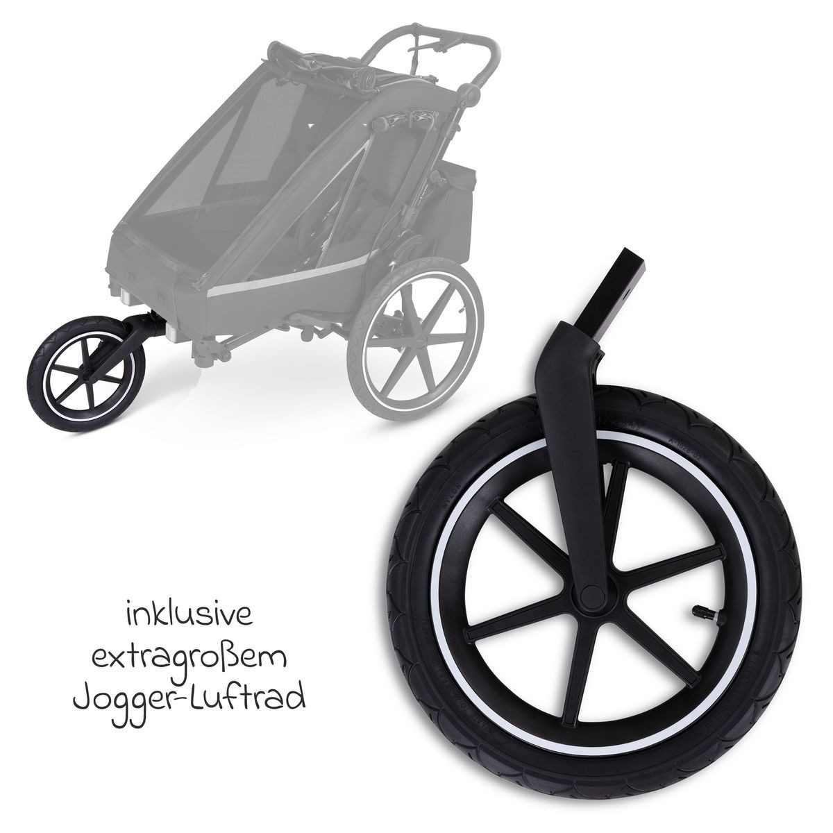 ABC Design Fahrradkinderanhänger Tour 2 für - Olive, 3in1 Fahrradanhänger, Kinderwagen & Jogger für 2 Kinder inkl. Luftrad