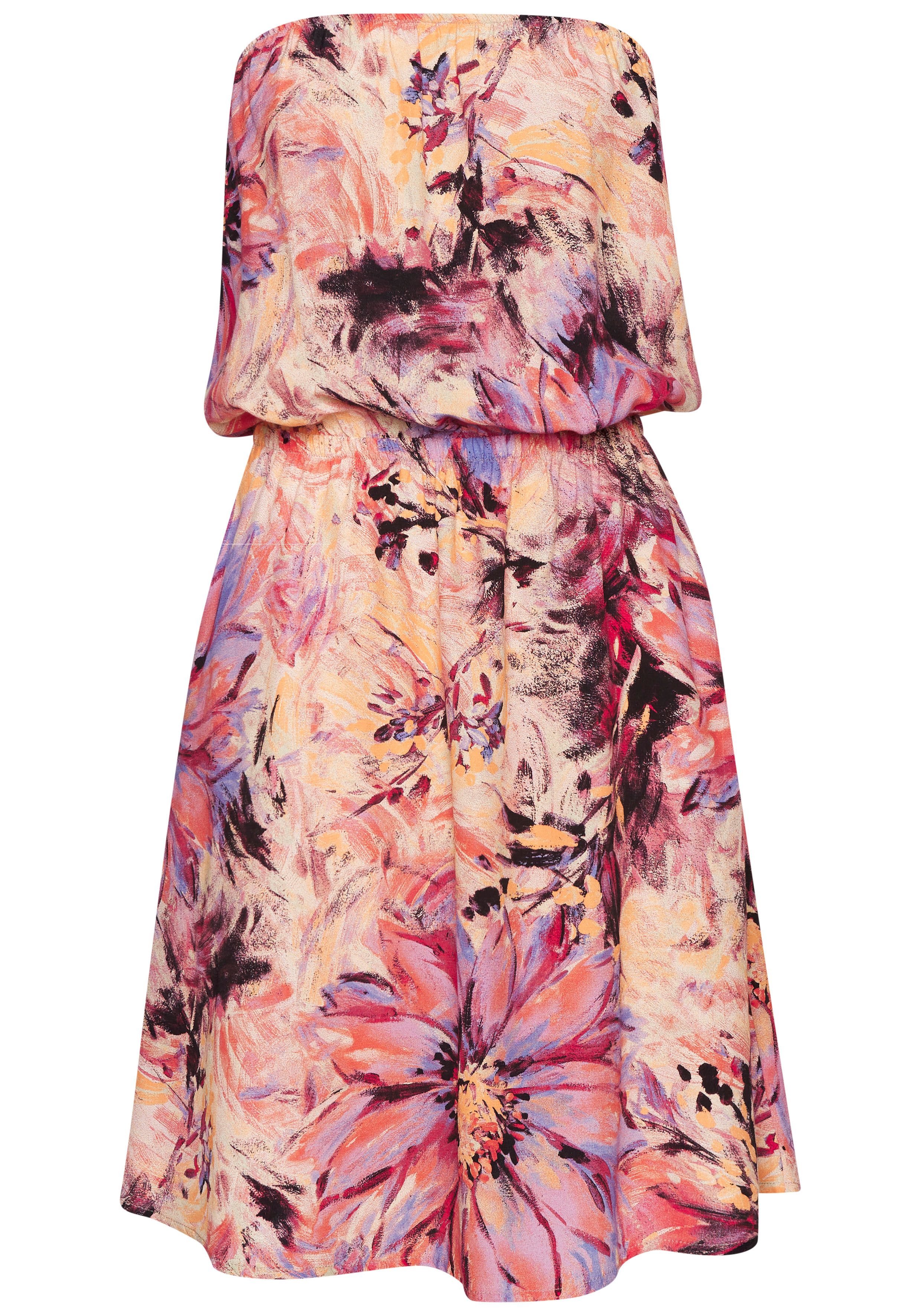 LASCANA Bandeaukleid mit Alloverprint günstig online kaufen