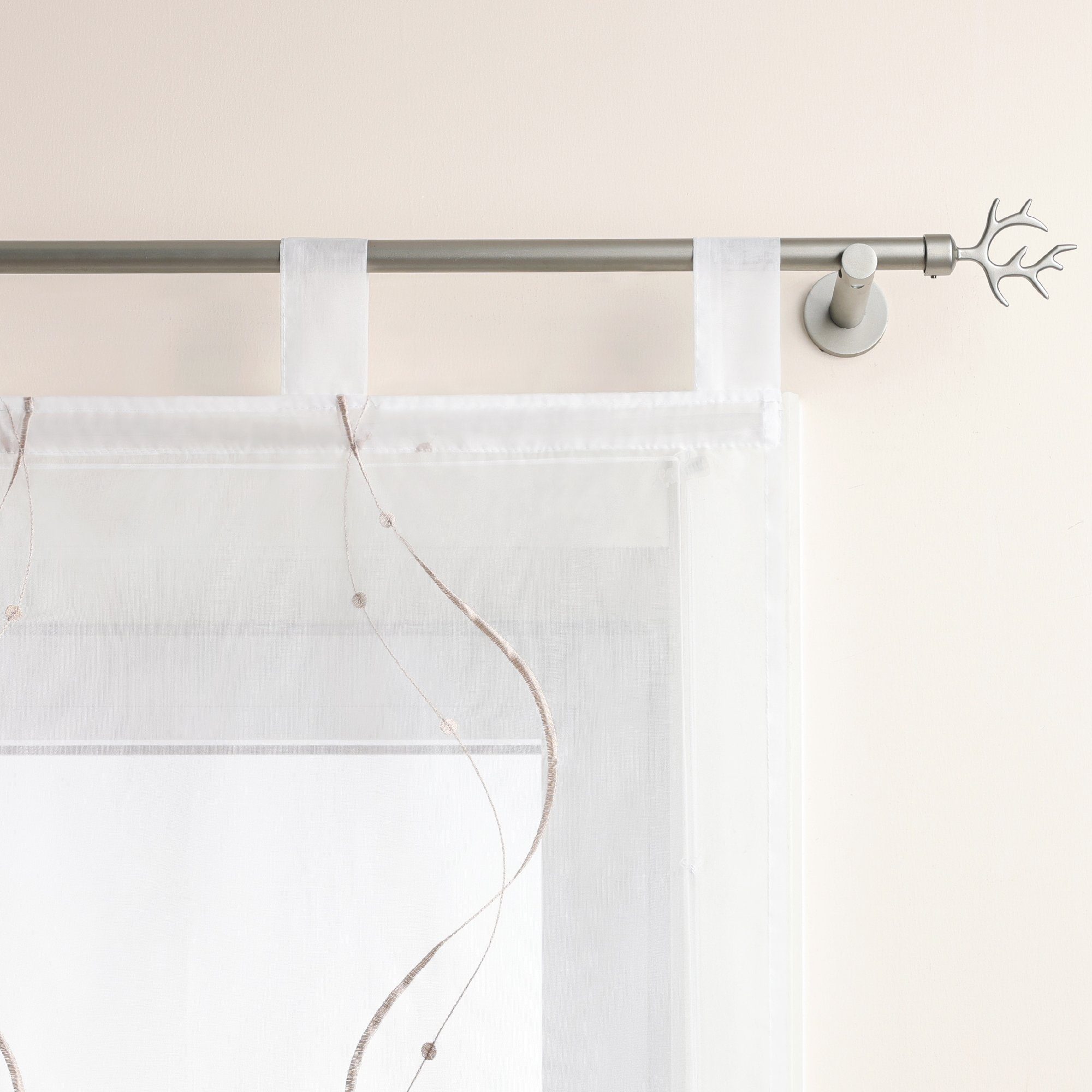 Joyswahl Raffrollo, mit Schlaufen, Ösenrollo Modern Bestickt für Küche Wohnzimmer Schlafzimmer