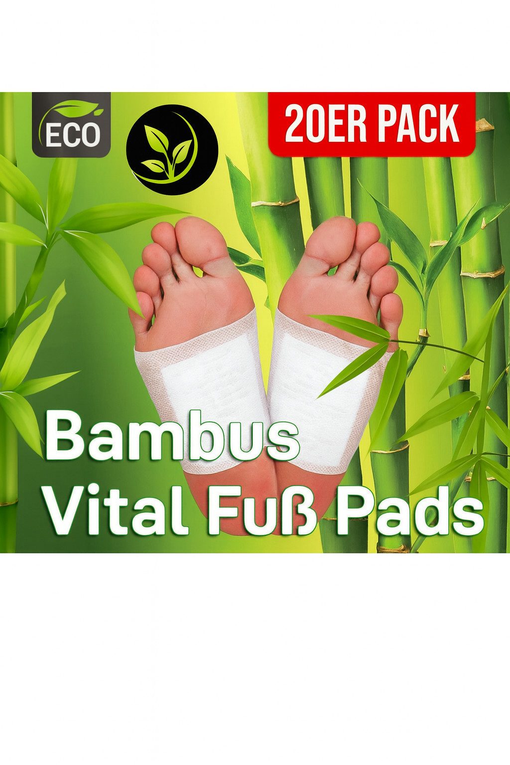 TSE Entgiftungspflaster Bambus Vital Fußpflaster 20 Stück Natürliches Wellness Erholung