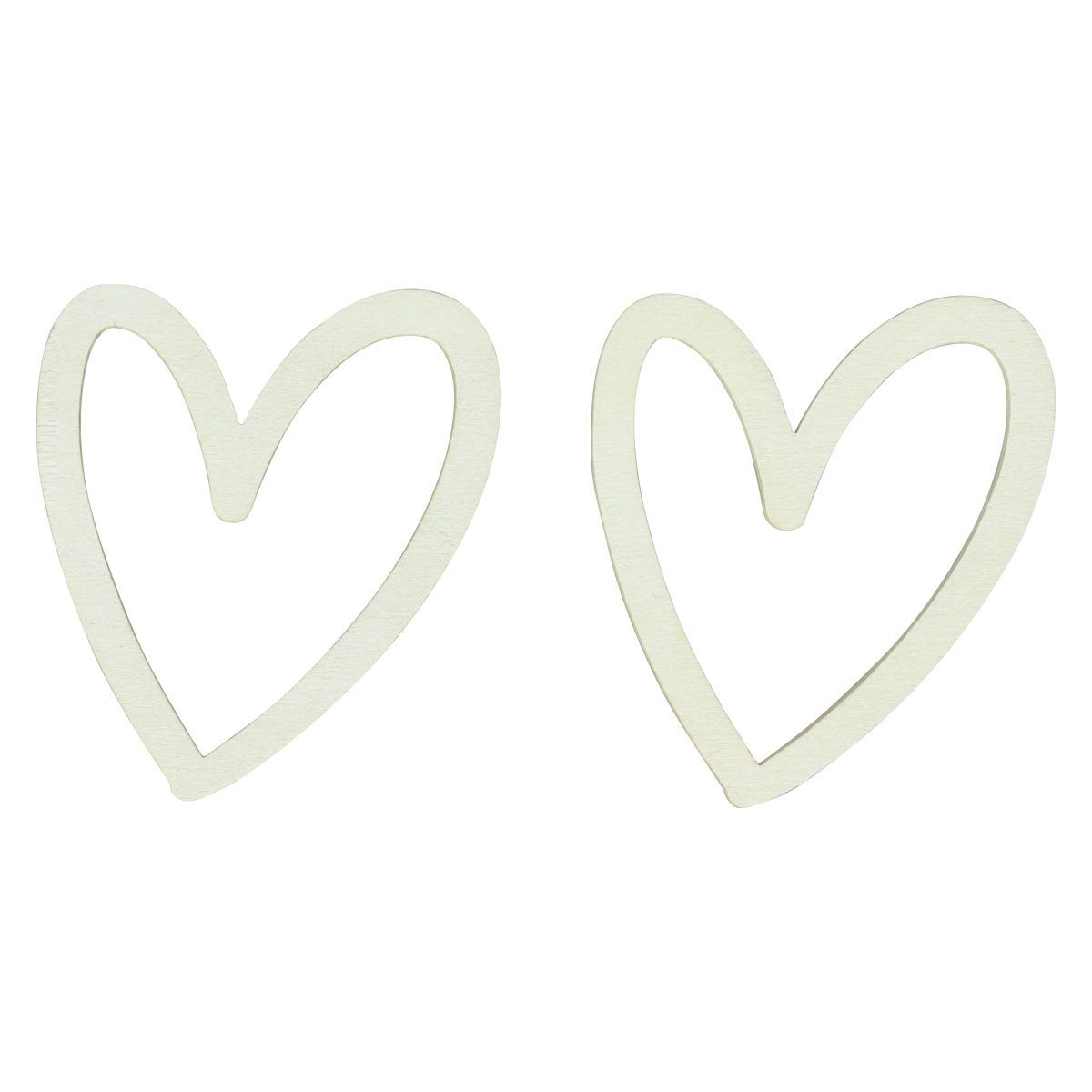 Streudeko Herz Deko Streudeko Holzherzen Creme Tischdeko Hochzeit 4,5cm, 48 Stü