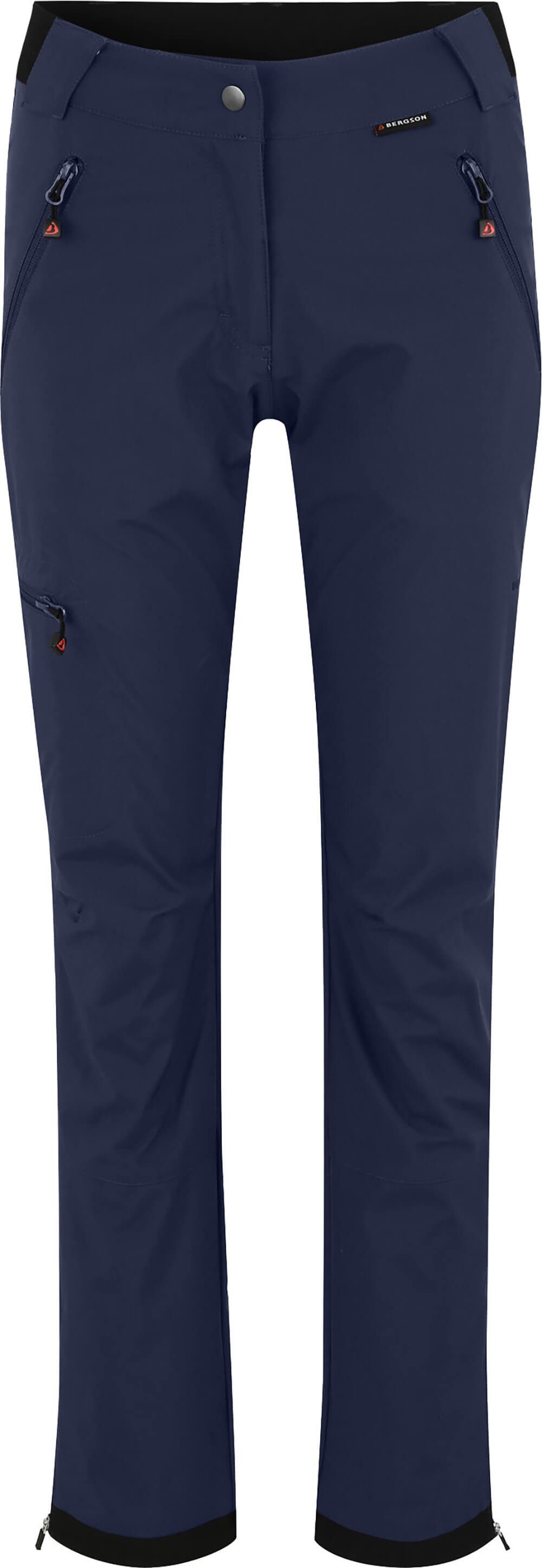Bergson Outdoorhose »TESSE COMFORT« Damen Softshellhose, winddicht,  strapazierfähig, Langgrößen, peacoat blau