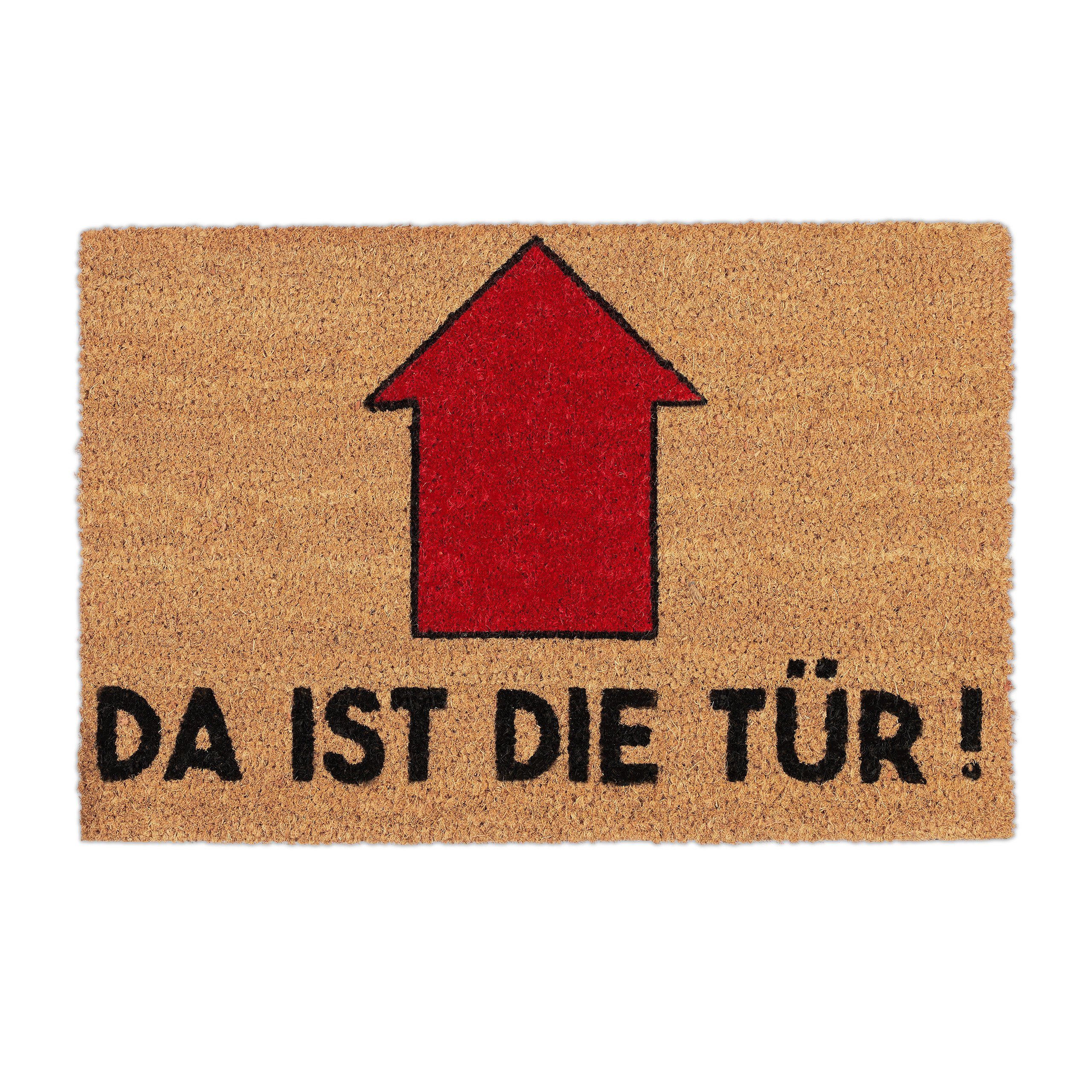 relaxdays Fußmatte Spruch Da ist die Tür, Höhe: 15 mm günstig online kaufen