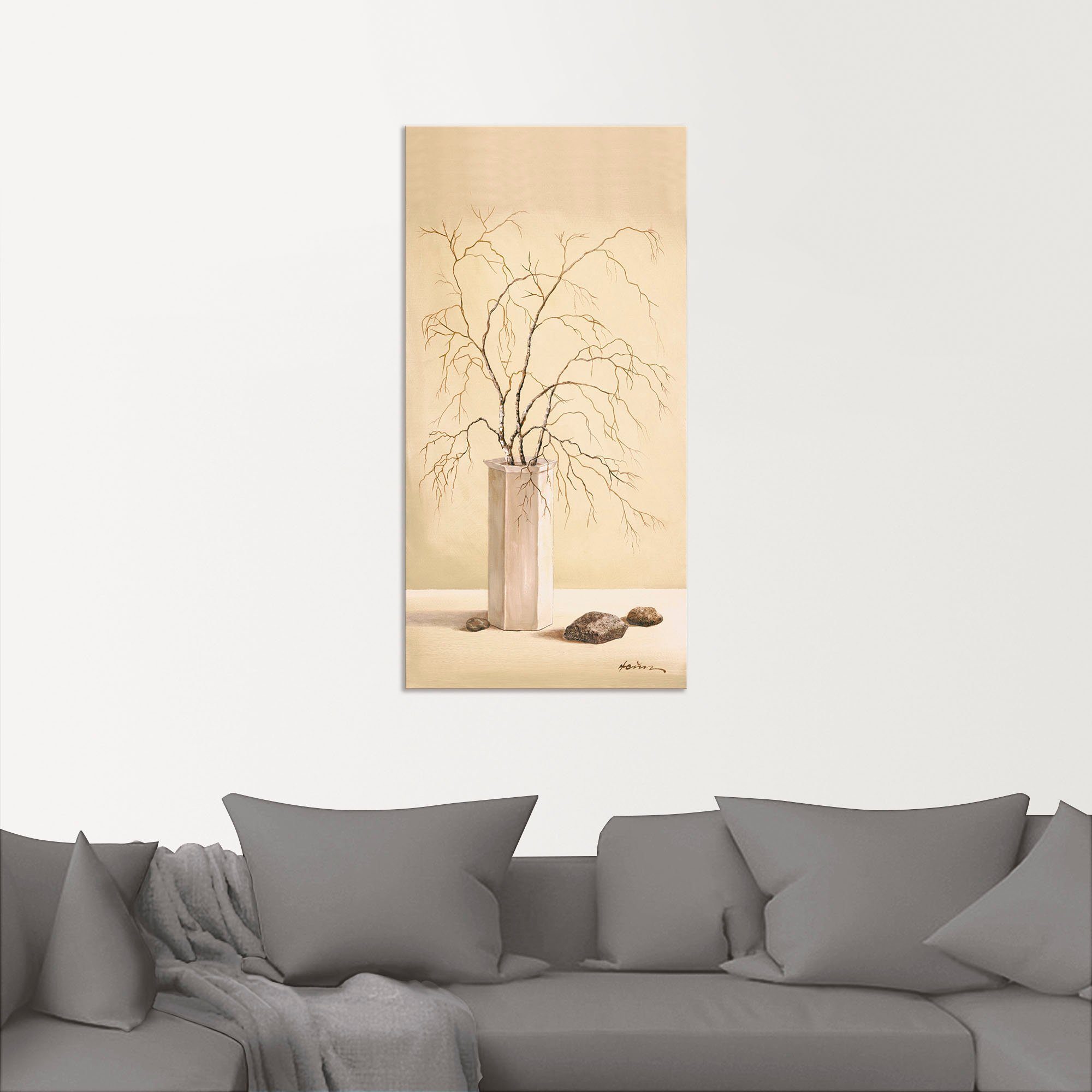 Artland Wandbild Birkenzweig, Größen & Töpfe versch. Alubild, (1 St), in Vasen Poster oder Wandaufkleber als Leinwandbild