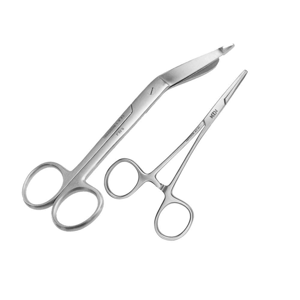 May Klemmen Set - 1x Universal-Schere 18,5 cm - Edelstahl + 1x Klemme mit geradem