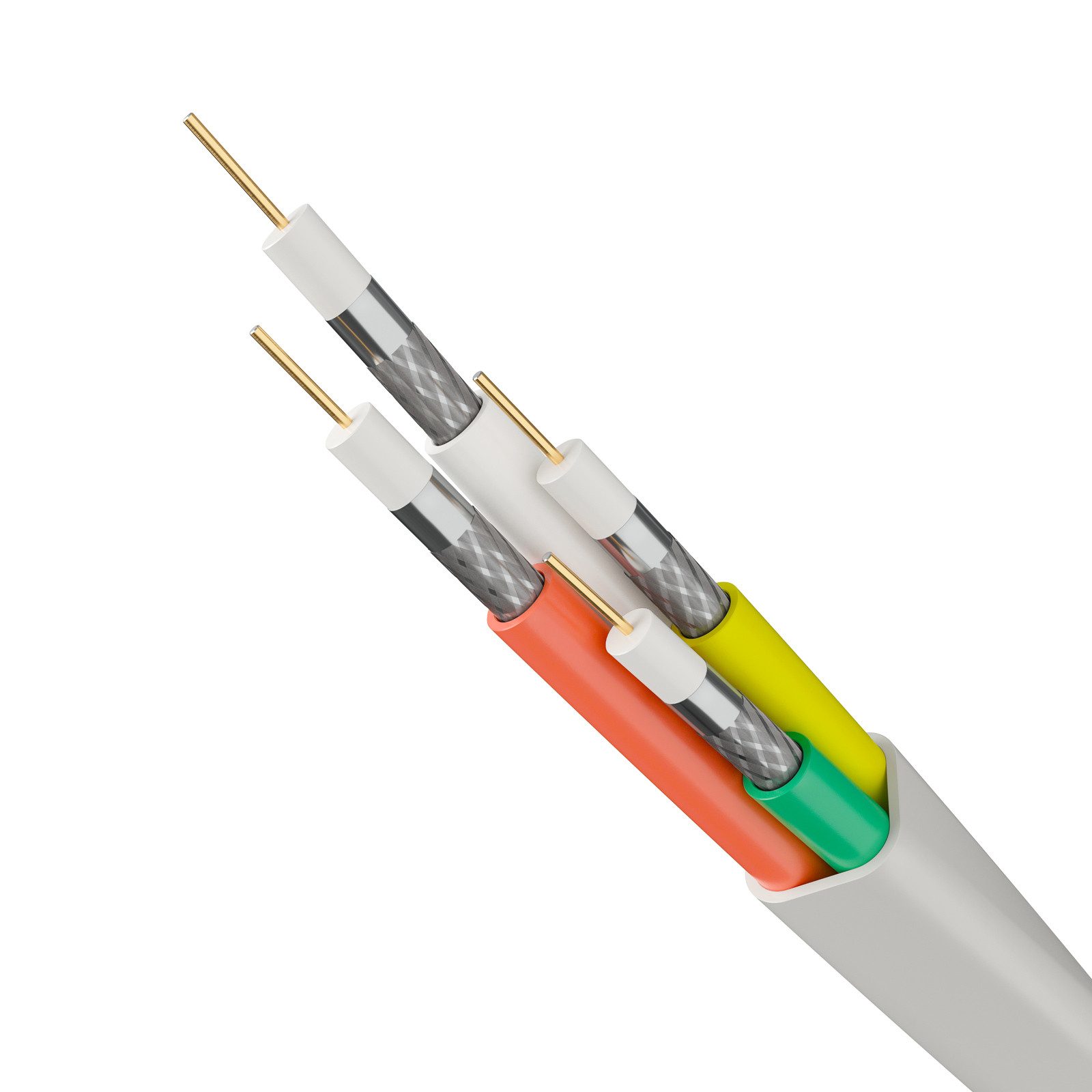 HB-DIGITAL Koaxialkabel 25m Quattro 100dB 2 Fach geschirmt Stahl Kupfer SAT-Kabel, (2500 cm), Vier Leitungen in einer Ummantelung