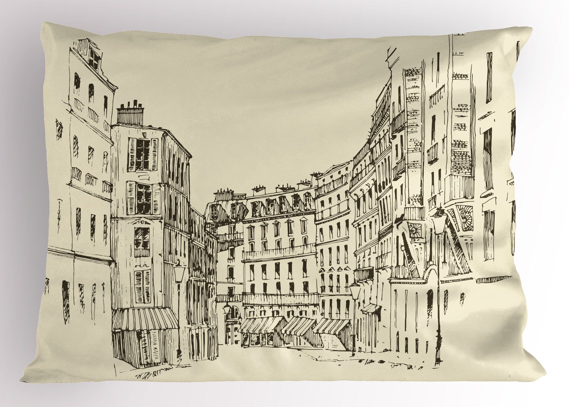 (1 Stück), Kopfkissenbezug, Gebäude Kissenbezüge Abakuhaus Size Paris Frankreich Dekorativer Standard Europa Gedruckter von