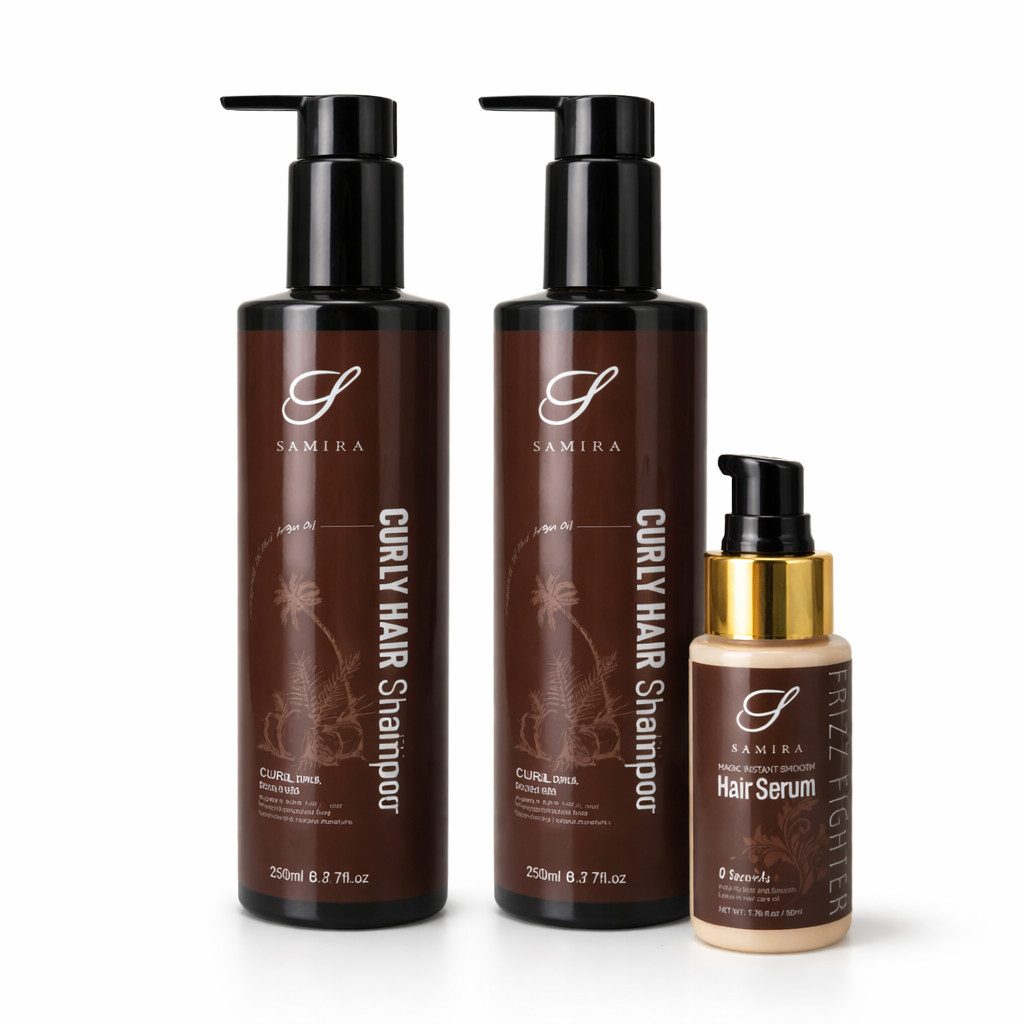 Samira Haarpflege-Set Ultra Locken Shampoo & Conditioner + smoothi anti frizz serum, 3-tlg., reichhaltig