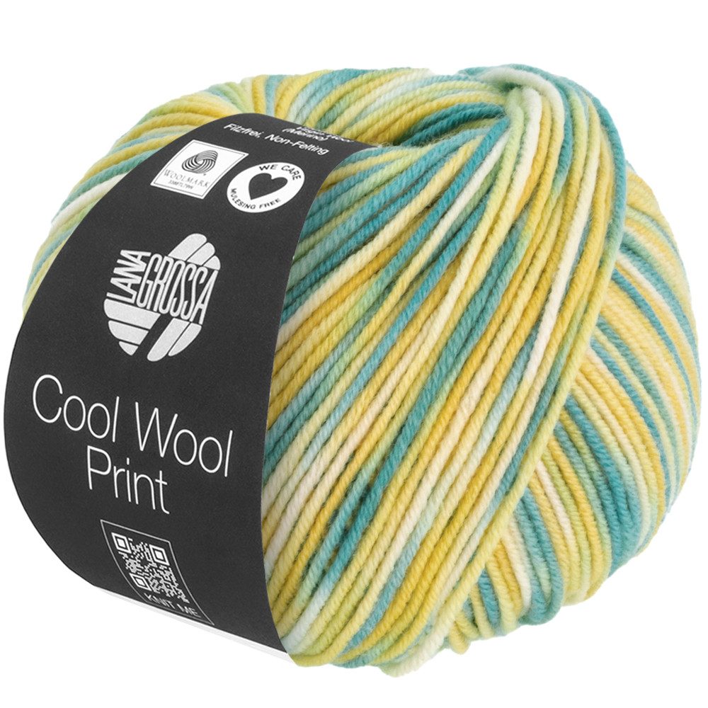 LANA GROSSA COOL WOOL PRINT Häkelwolle, 160 m (pflegeleichtes Strickgarn aus extrafeiner Merinowolle), 50 g
