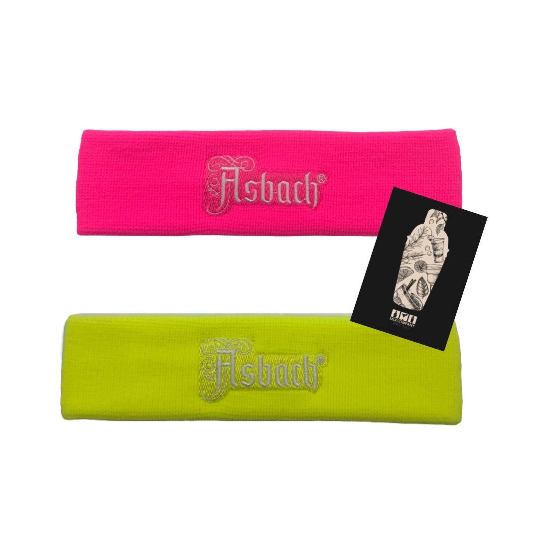 Schweißband Asbach Schweißband 2er-Set – Neon Pink & Neon Gelb