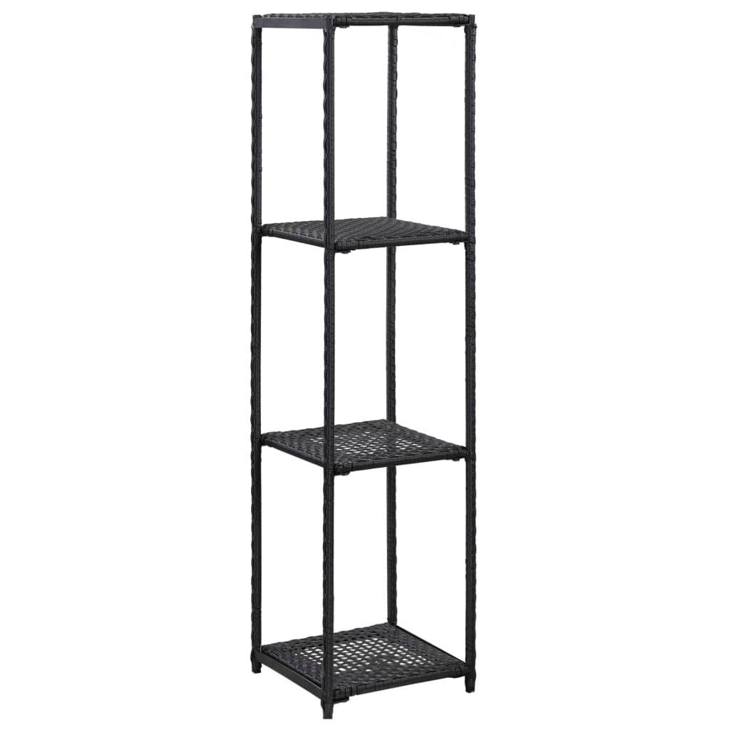 vidaXL Bücherregal Regal Schwarz 30x30x120 cm Poly Rattan, 1-tlg.