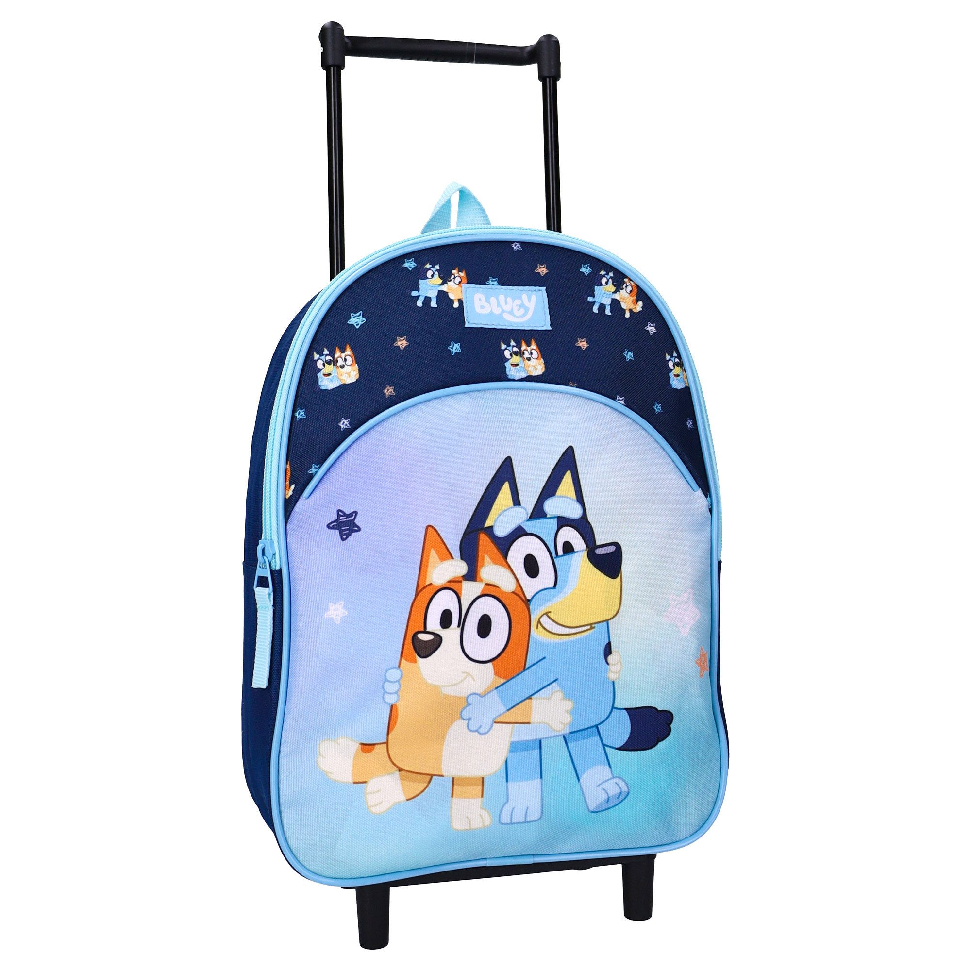 Bluey Rucksack Smoochy Kiss Trolley Kinder Schule Reisetasche mit Rollen (Packung)