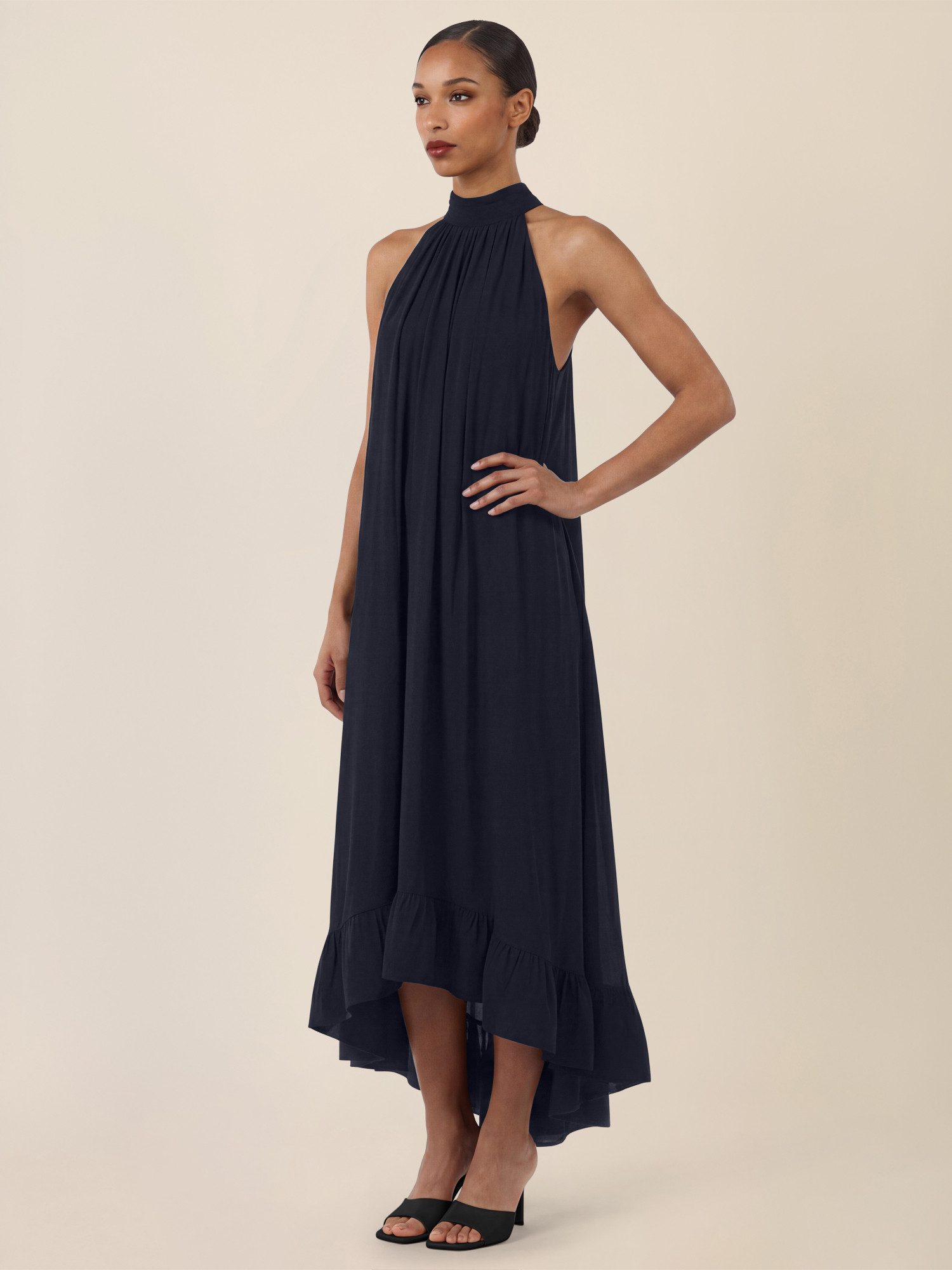 Apart Chiffonkleid mit Volantsaum