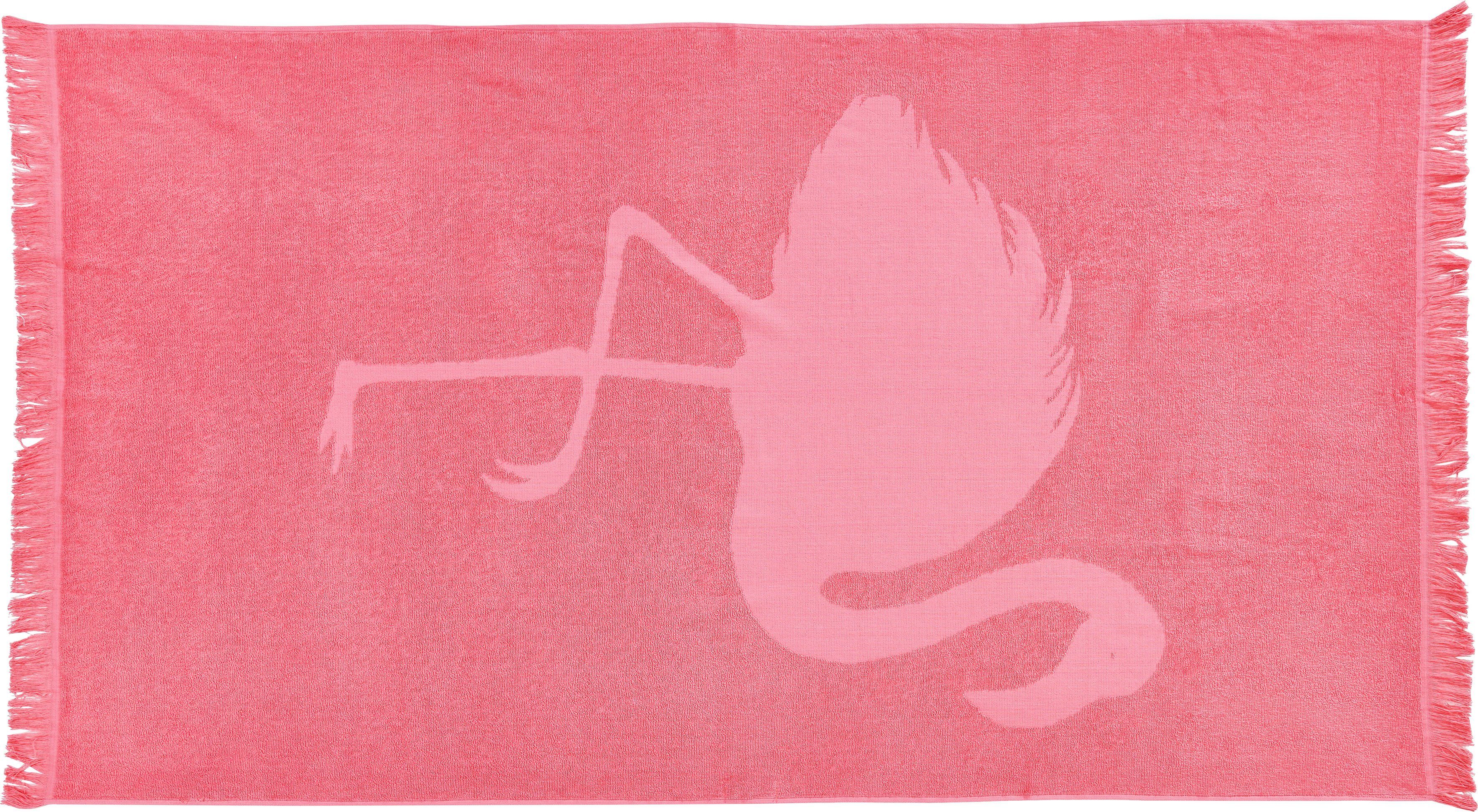 done.® Hamamtücher Flamingo, Hamam Frottier (1-St), saugfähige Frottier-Innenseite, ideal als Sauna- oder Strandtuch