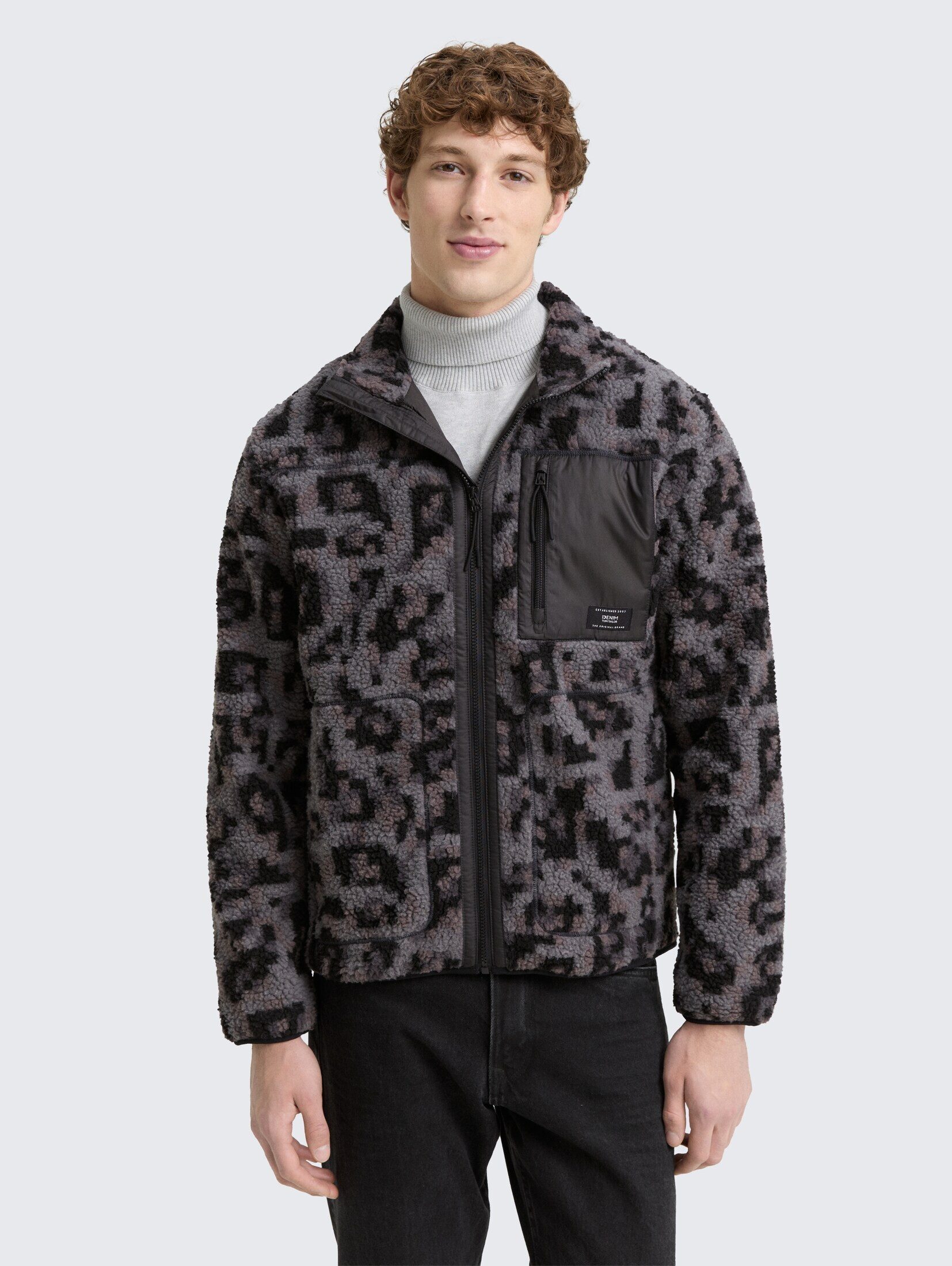 Outdoorjacke Teddyjacke mit Stehkragen