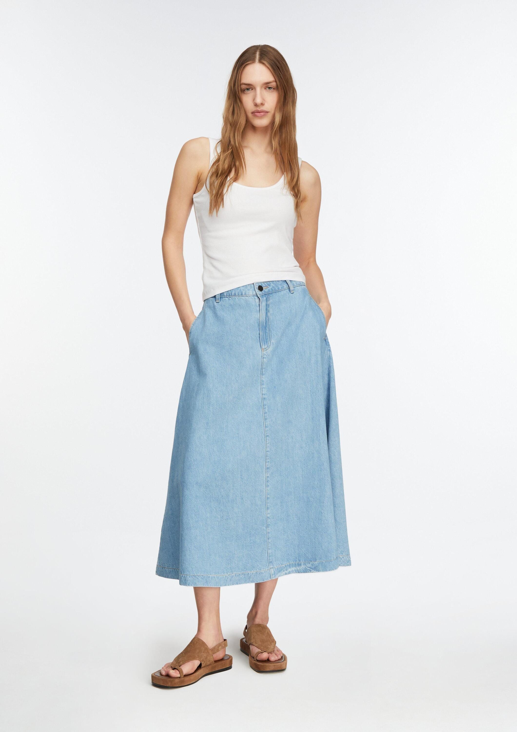 comma Midirock Rock Midirock aus Lyocell-Denim in A-Linie