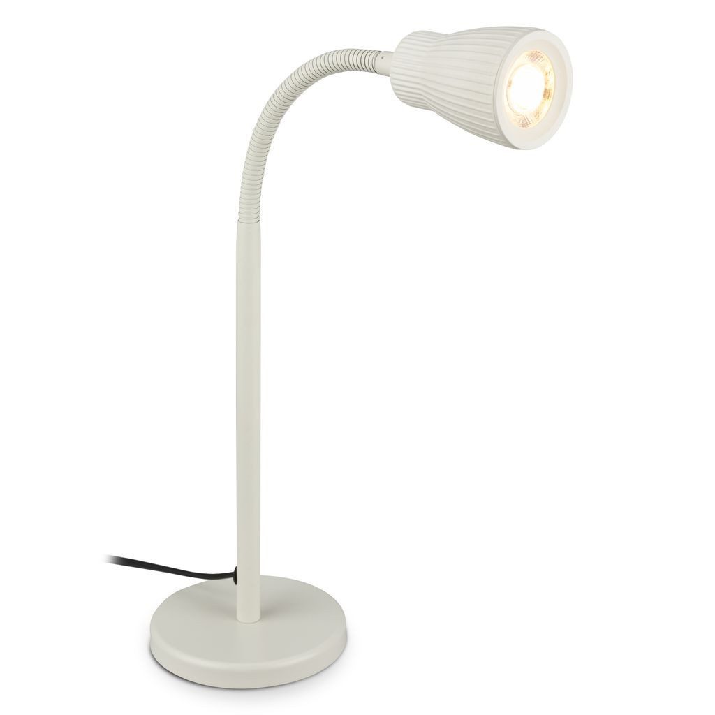 Briloner Leuchten Tischleuchte LED Tischleuchte Schwenkbar Kabelschalter, LED fest integriert, 3000K - Warmweiß, 11x49,5 cm, Büro, Schlafzimmer, Wohnzimmer