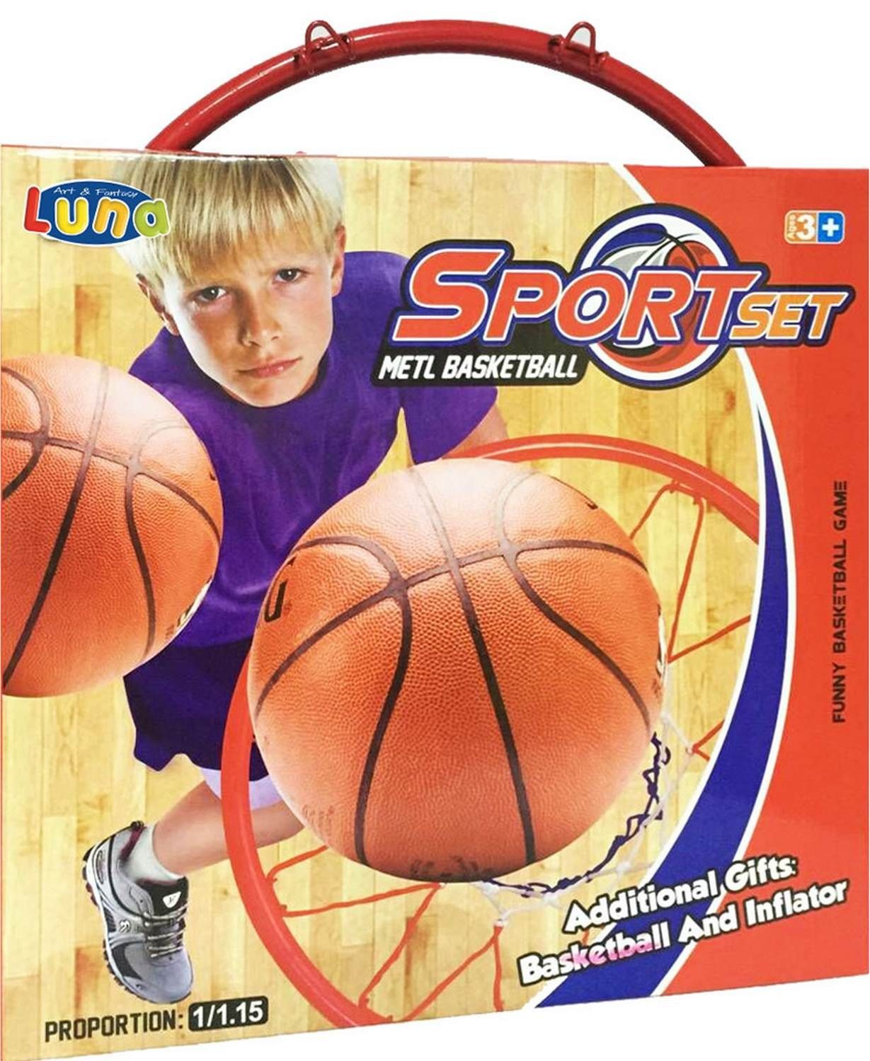 Netz Kinder Basketball mit Pumpe Basketball Diakakis Basketballkorb Korb