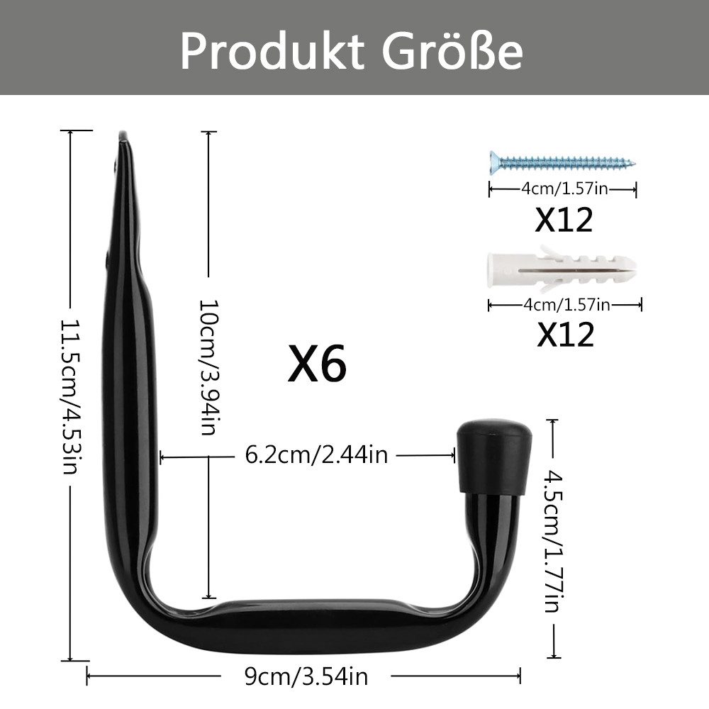 NUODWELL Wandhaken 6 Stück Garagenhaken, Robuste Wandhalterung J-Haken, Kap günstig online kaufen