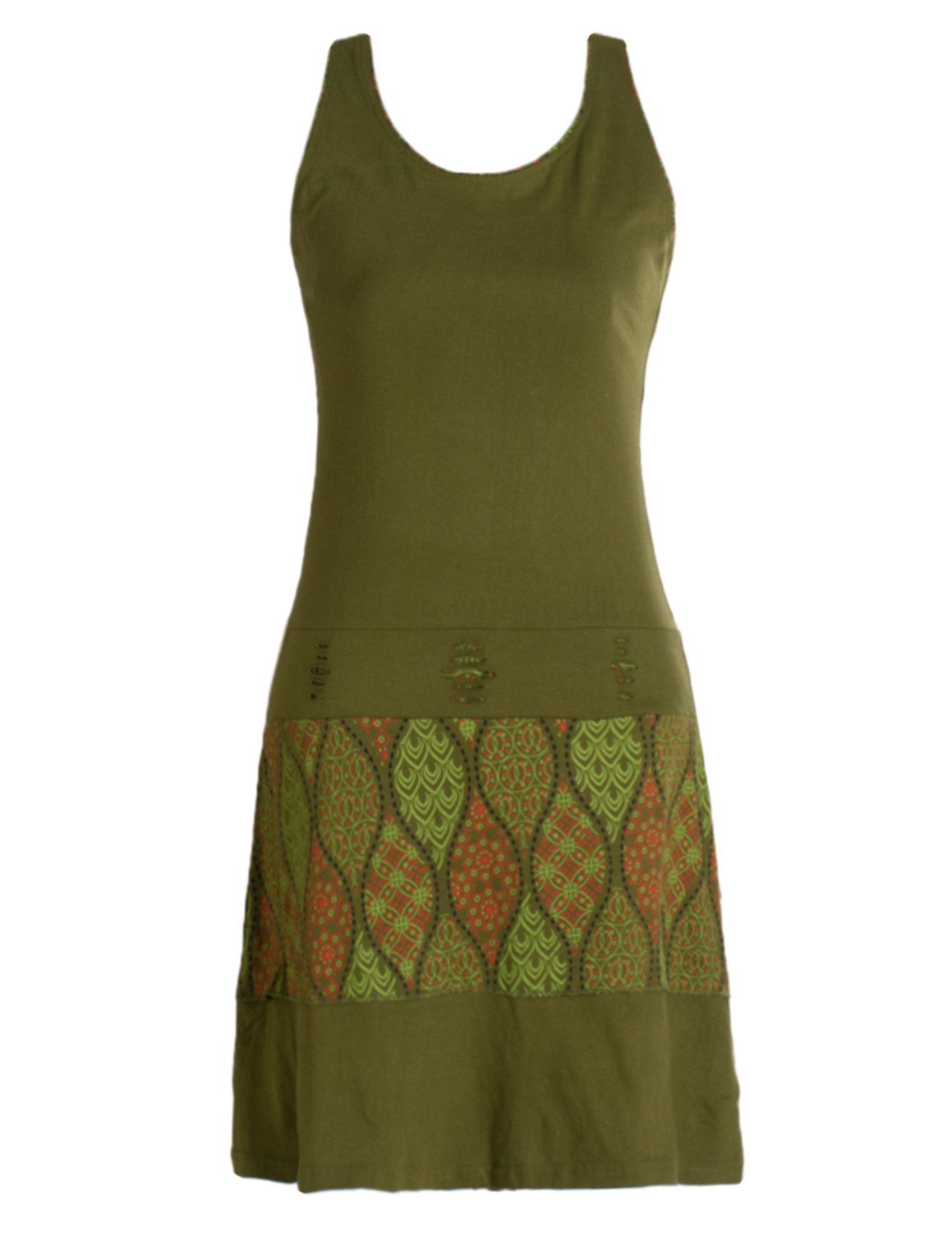 Sommerkleid Damen Kleid Ethno Style Cutwork Trägerkleid Baumwolle