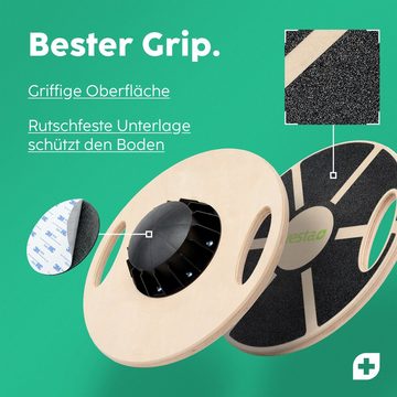 Vesta+ Balanceboard Vesta+ Balance Board Holz + Fitness App, Balanceboard aus nachhaltigem Eichenholz, Wackelbrett Balance Board Erwachsene Therapiekreisel, Balance Board Testsieger, Klimaneutral aus nachhaltigem Eichenholz, 10x mehr Übungen durch Griffe, Von Physiotherapeuten empfohlen