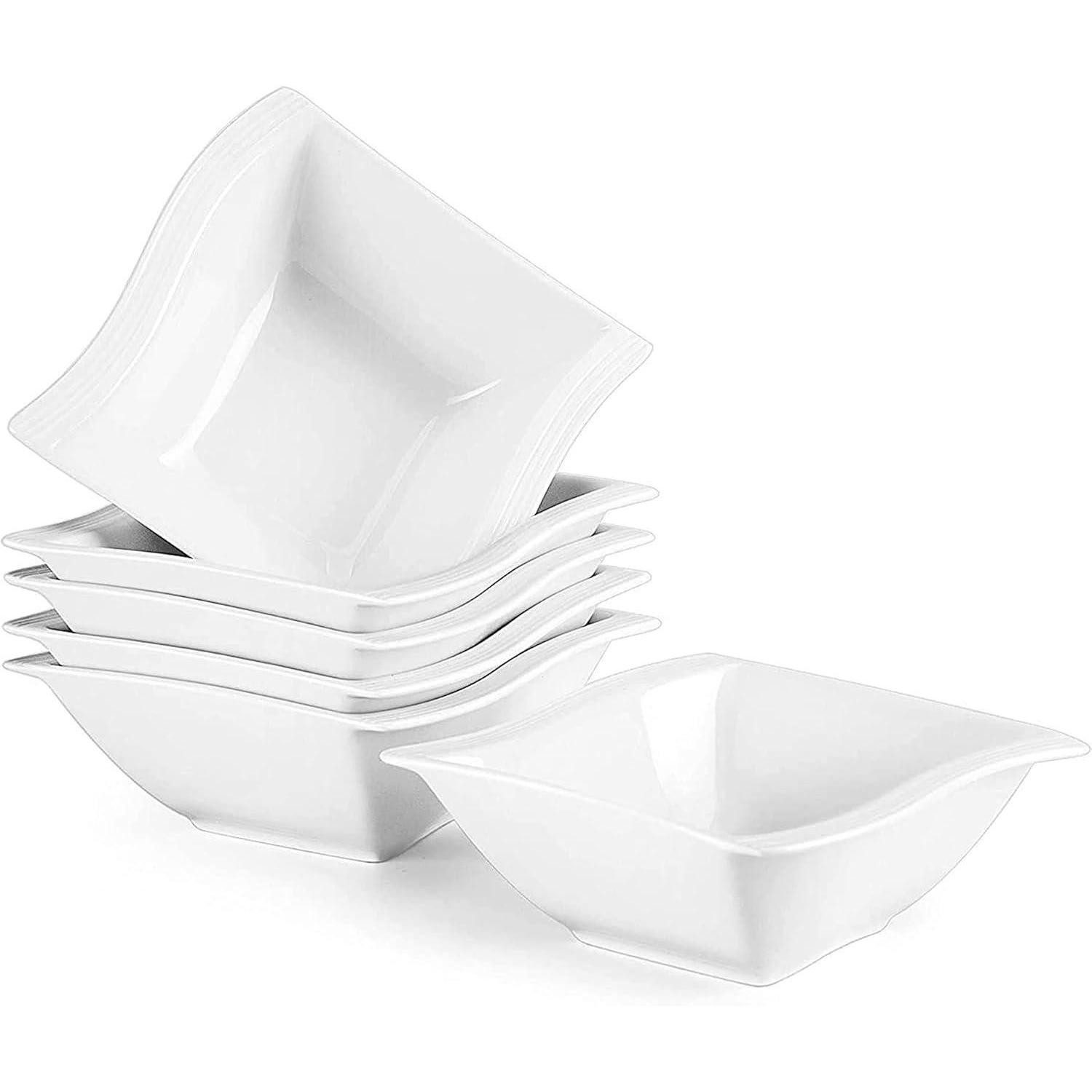 LuxusKollektion Müslischale Müslischalen Porzellan 6teilig 450ml Schüssel Bowl 11 Ounce Weiß, Keramik