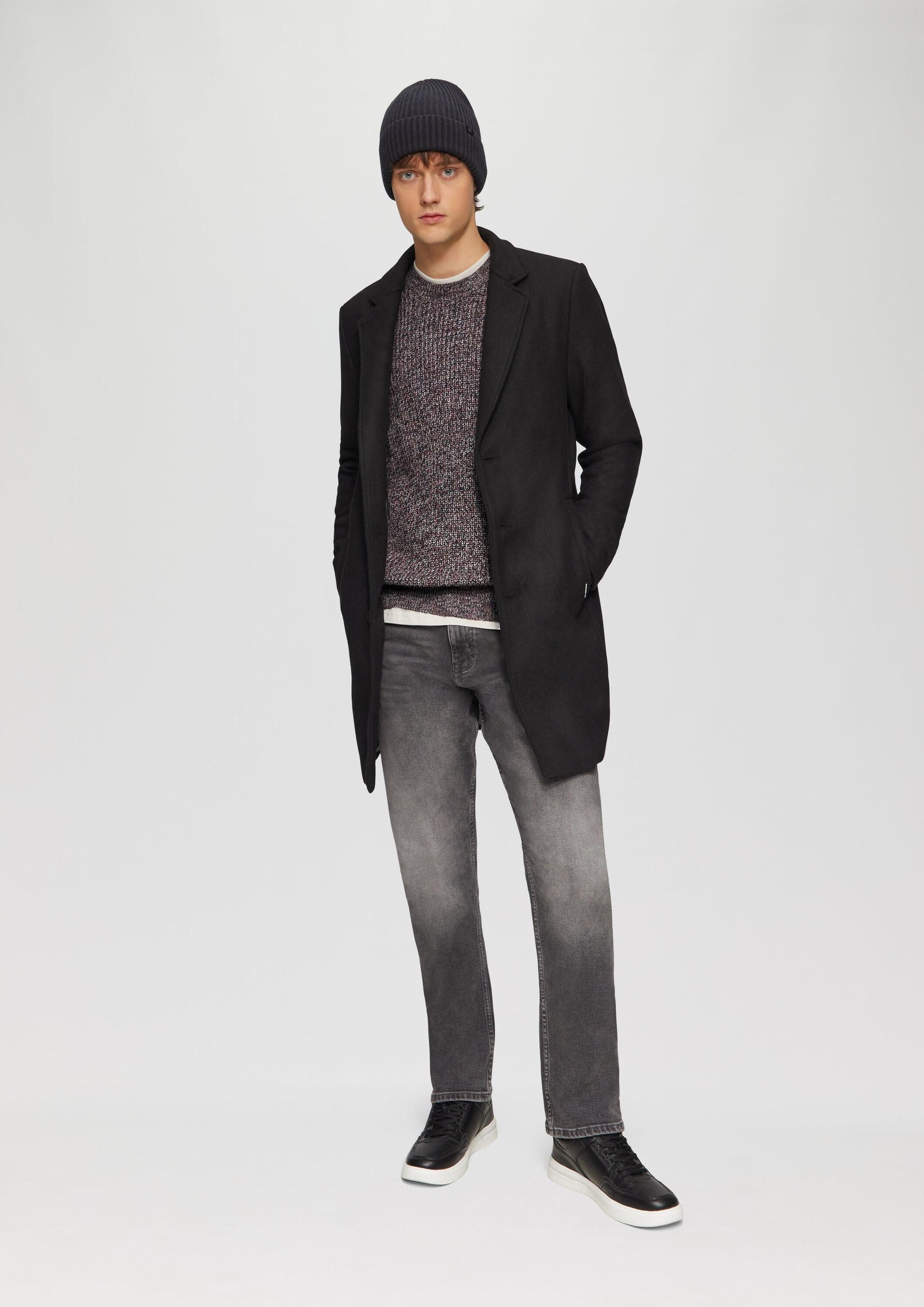 QS Longpullover Strickpullover Strickpullover mit Rippstruktur