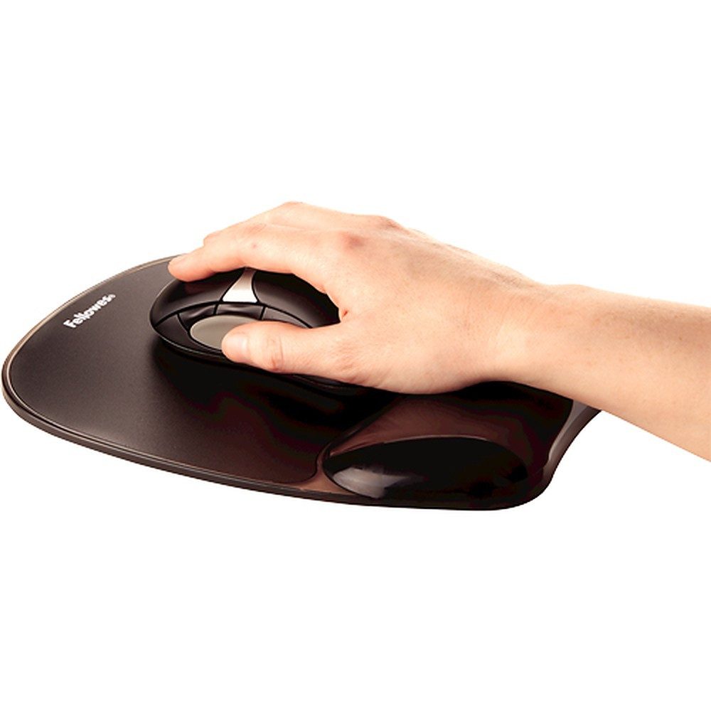 FELLOWES Mauspad Handballenauflage Handgelenkauflage Mausunterlage (Spar-Set, 1-St), Gel-Handgelenkauflage, ergonomisch, Crystal-Optik