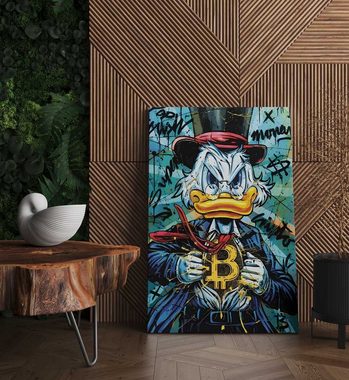 Mister-Kreativ XXL-Wandbild Dagobert Bitcoin - Premium Wandbild, Viele Größen + Materialien, Poster + Leinwand + Acrylglas