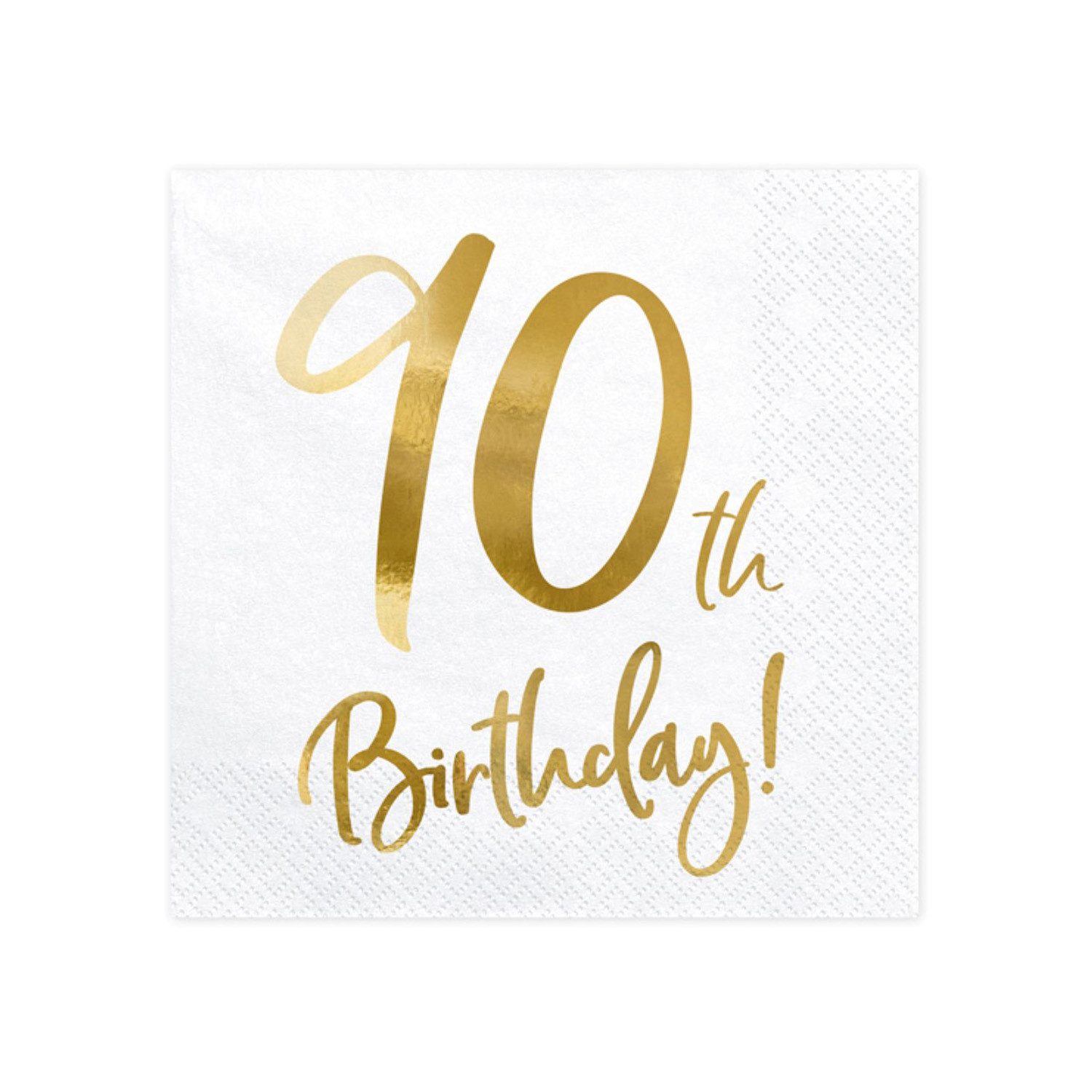 partydeco Hängedekoration Servietten 'Birthday Gold' 20Stk./33x33cm, #90