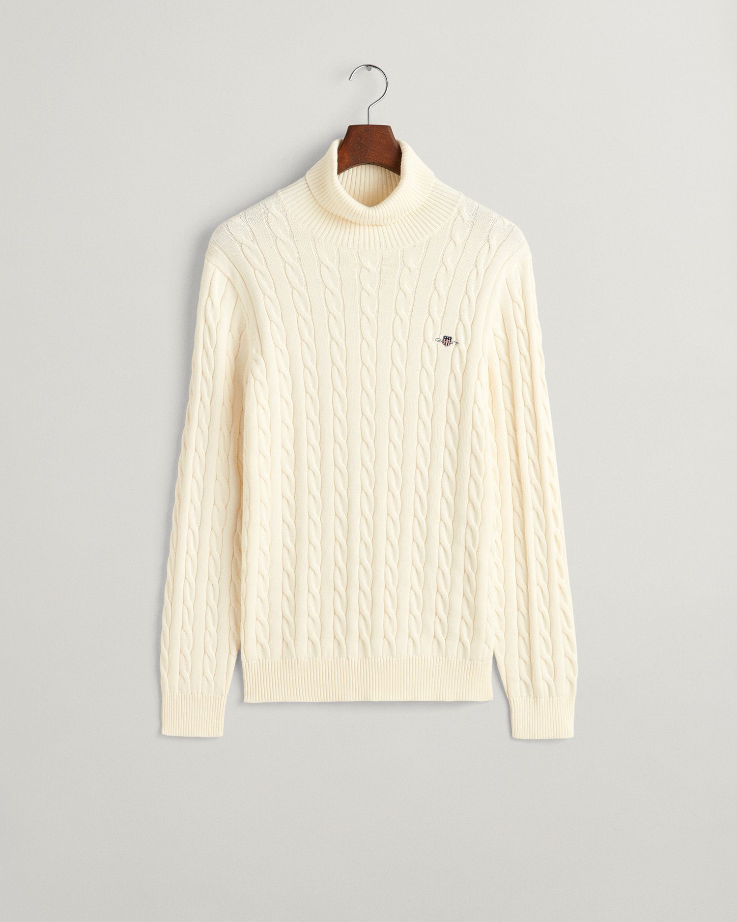 Rollkragenpullover Zopfstrick Rollkragenpullover aus Baumwolle