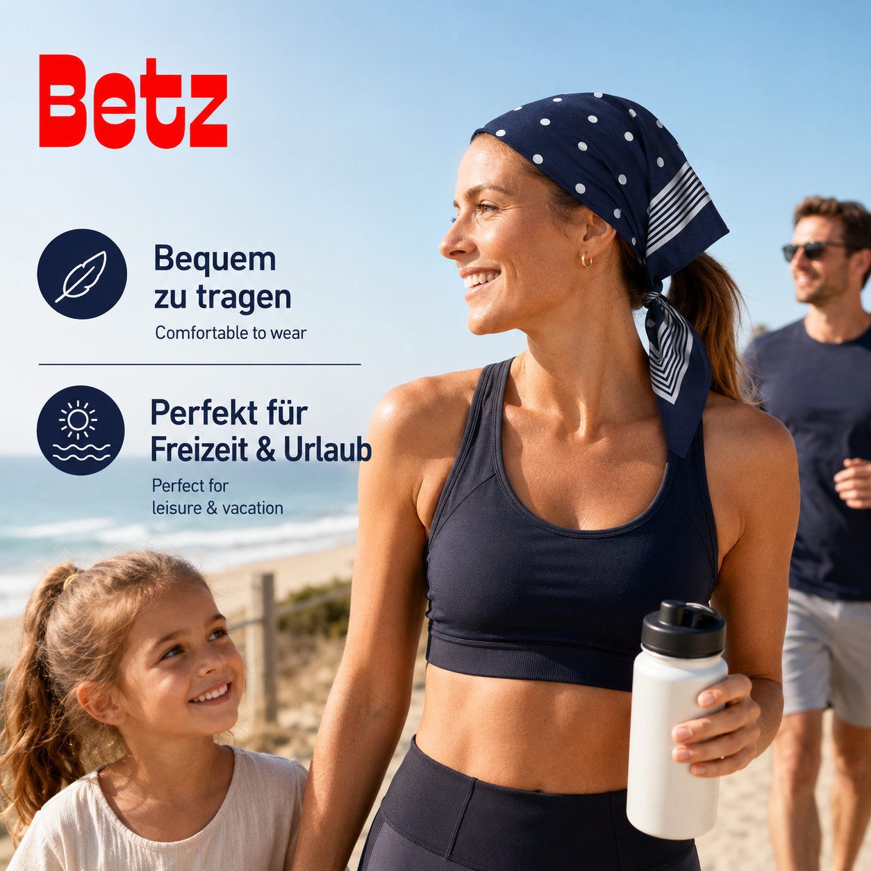 Betz Nickituch 3er Pack Bandana Kopftuch Halstuch klassischem Punktemuster 55 x 55cm, (3-St)